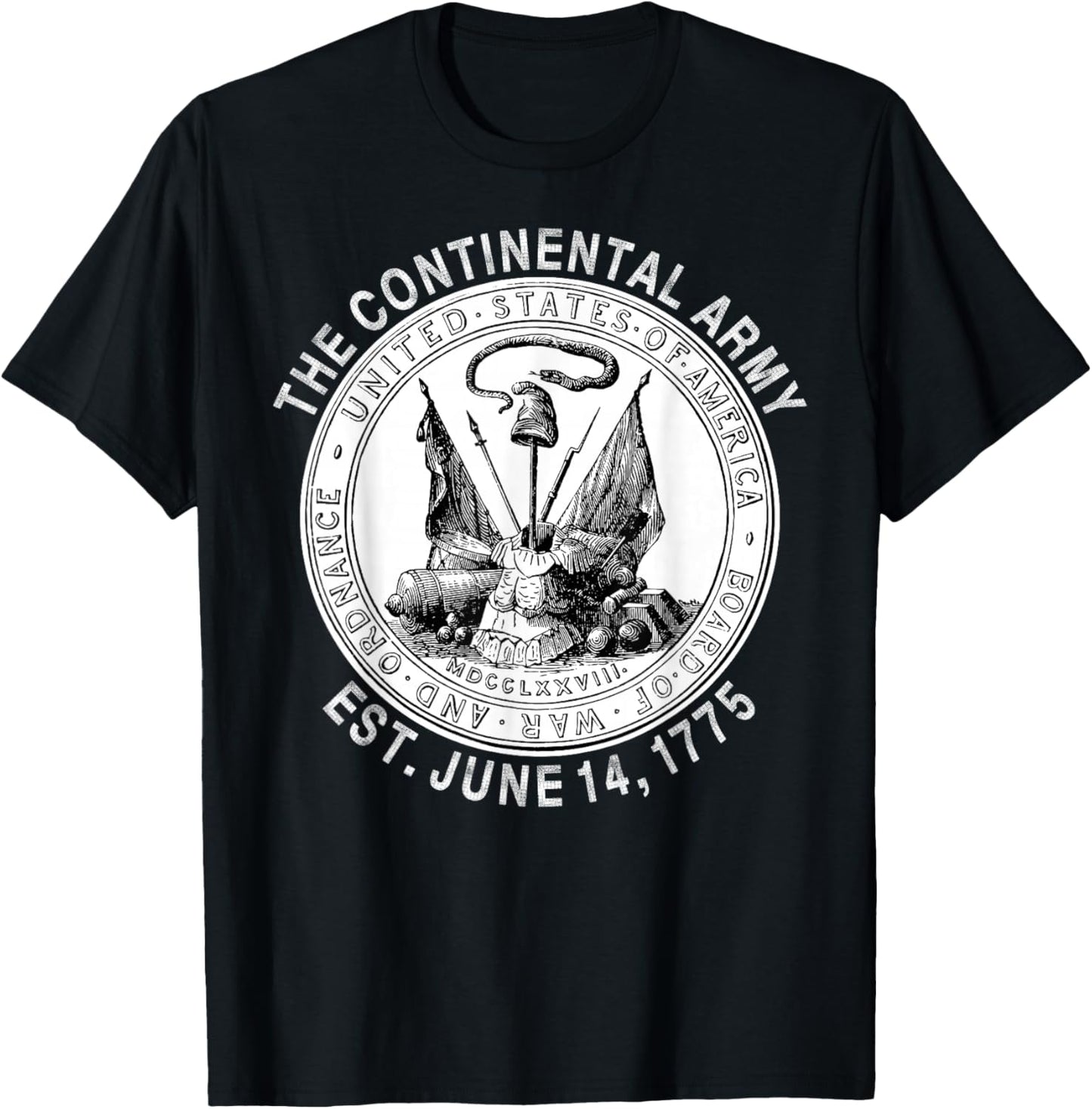 Continental Army America Independence Revolutionary War Seal T-Shirt - T-Shirt | Black