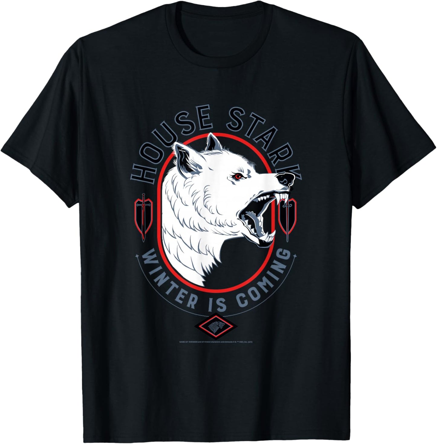 Game of Thrones House Stark Winter is Coming T-Shirt - T-Shirt | Black