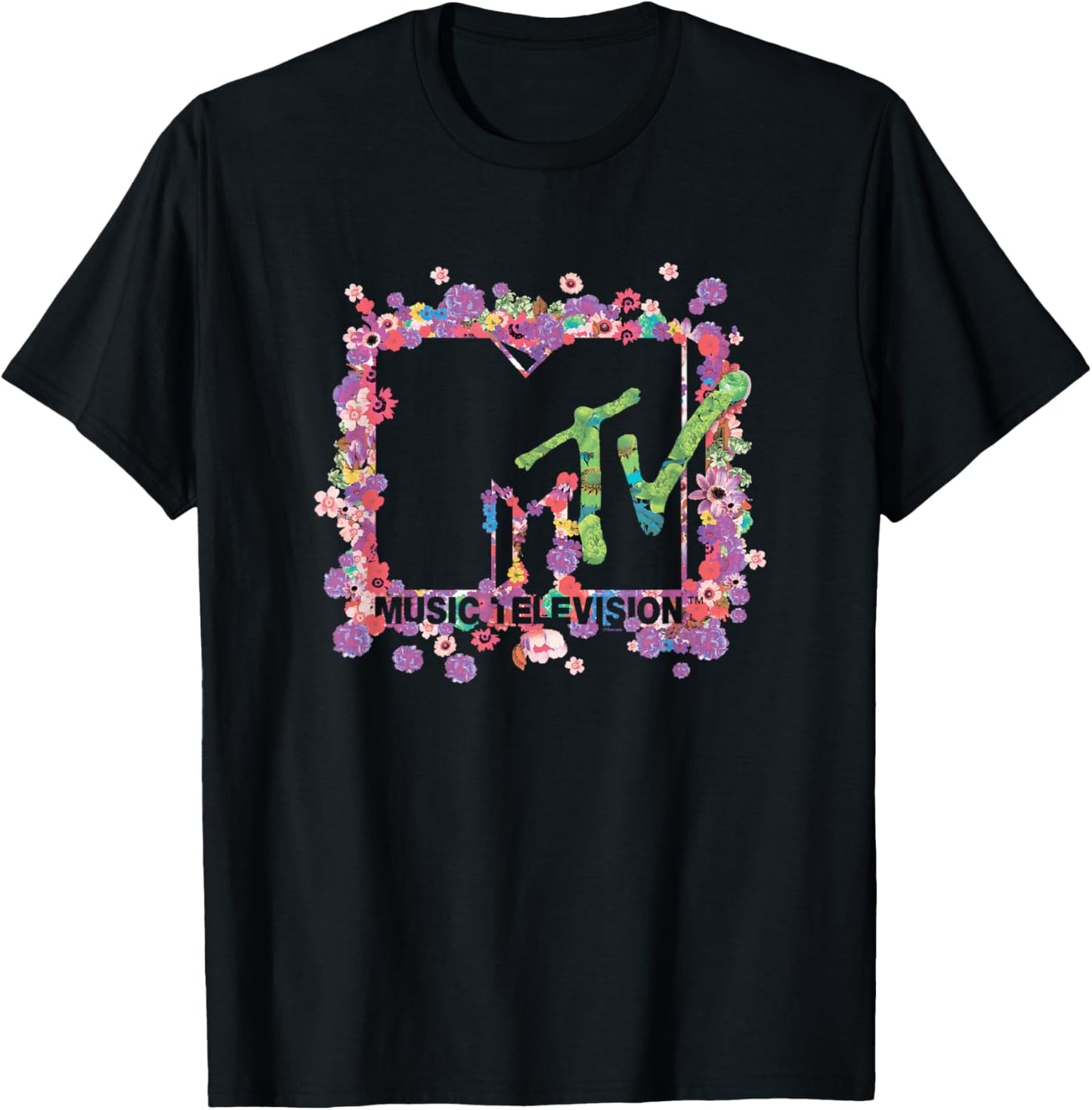 MTV - Floral Logo T-Shirt - T-Shirt | Black