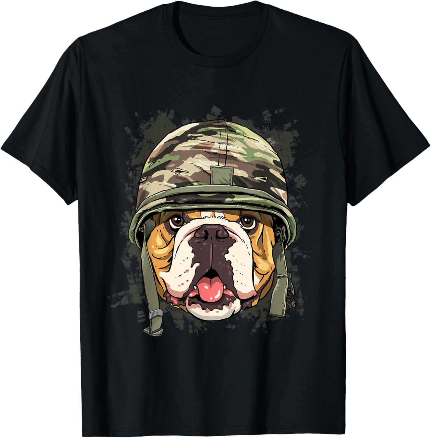 American Bulldog Soldier Veteran Dog - Army Dog Lover T-Shirt - T-Shirt | Black