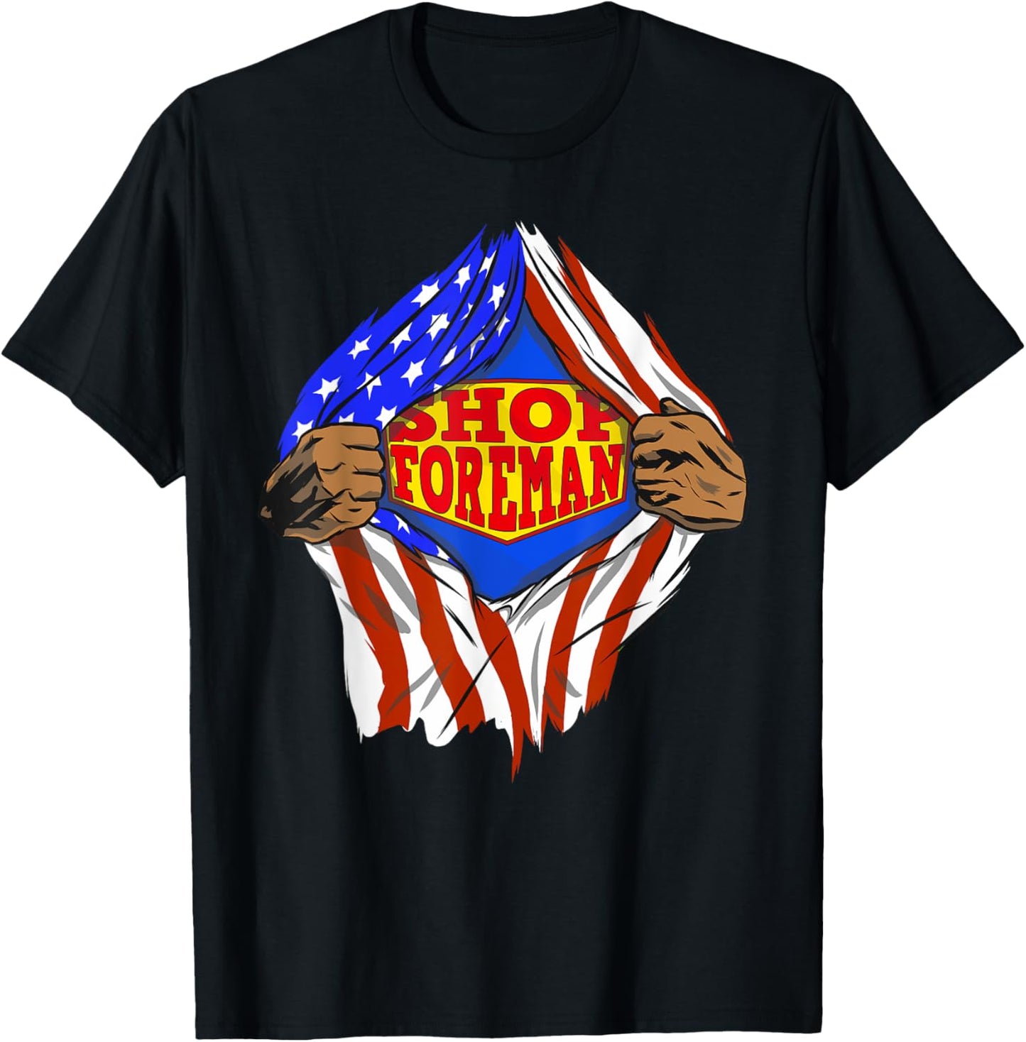 Funny Super Shop Foreman Hero Job T-Shirt - T-Shirt | Black