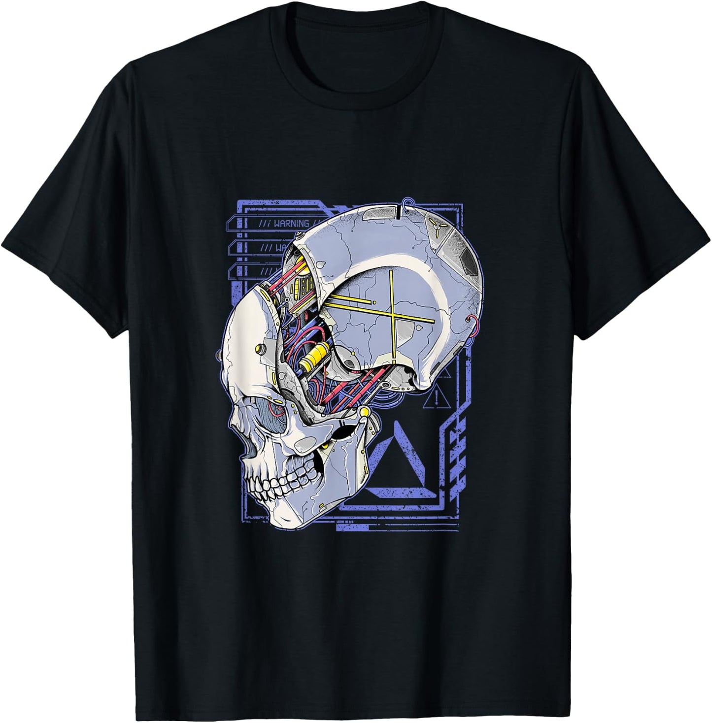 Cyberpunk Shirt Futuristic Robot Skull Dystopia Techwear T-Shirt - T-Shirt | Black