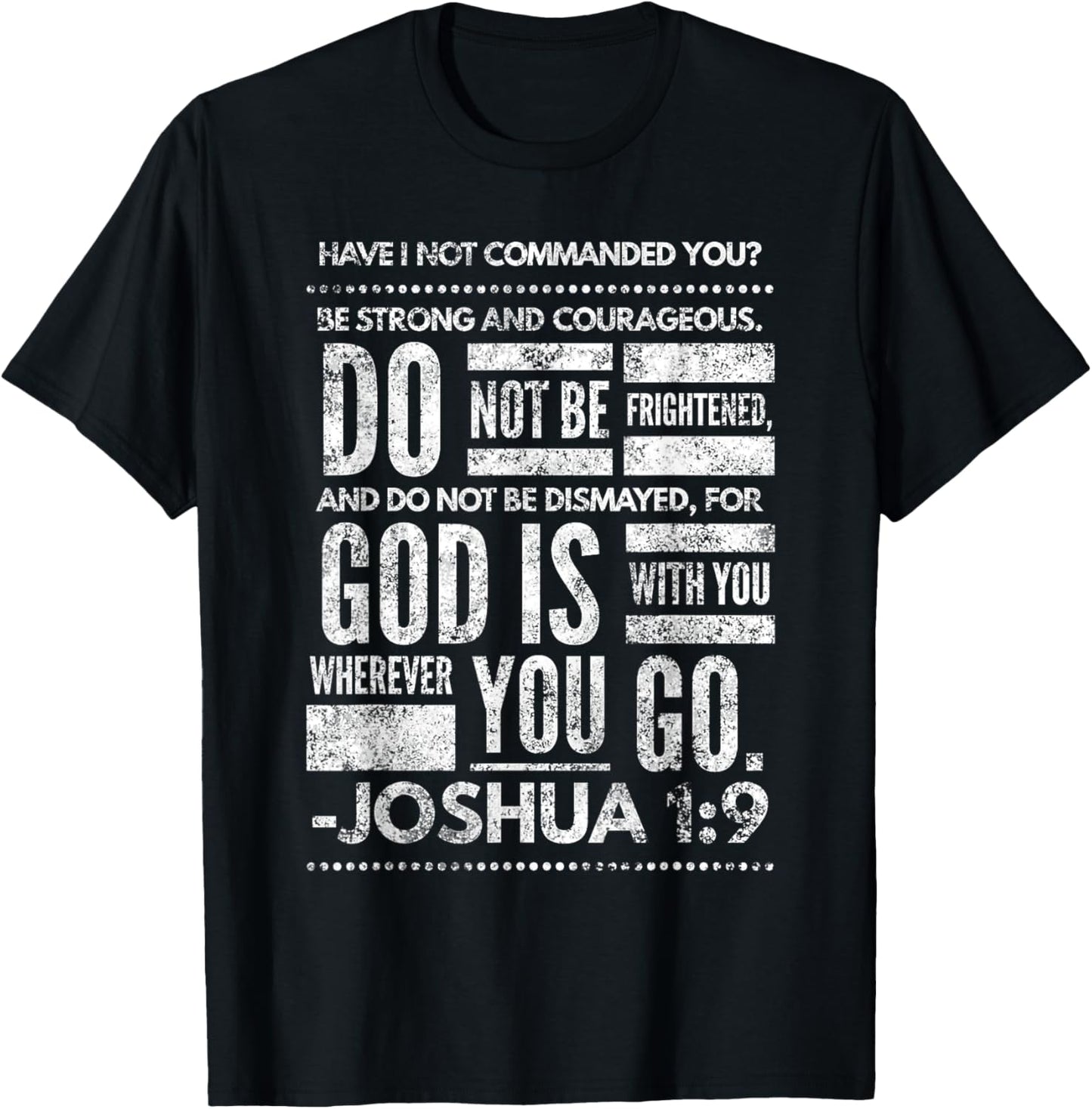 Joshua 1:9 Jesus Sermon New Testament Christian Bible Gift T-Shirt - T-Shirt | Black