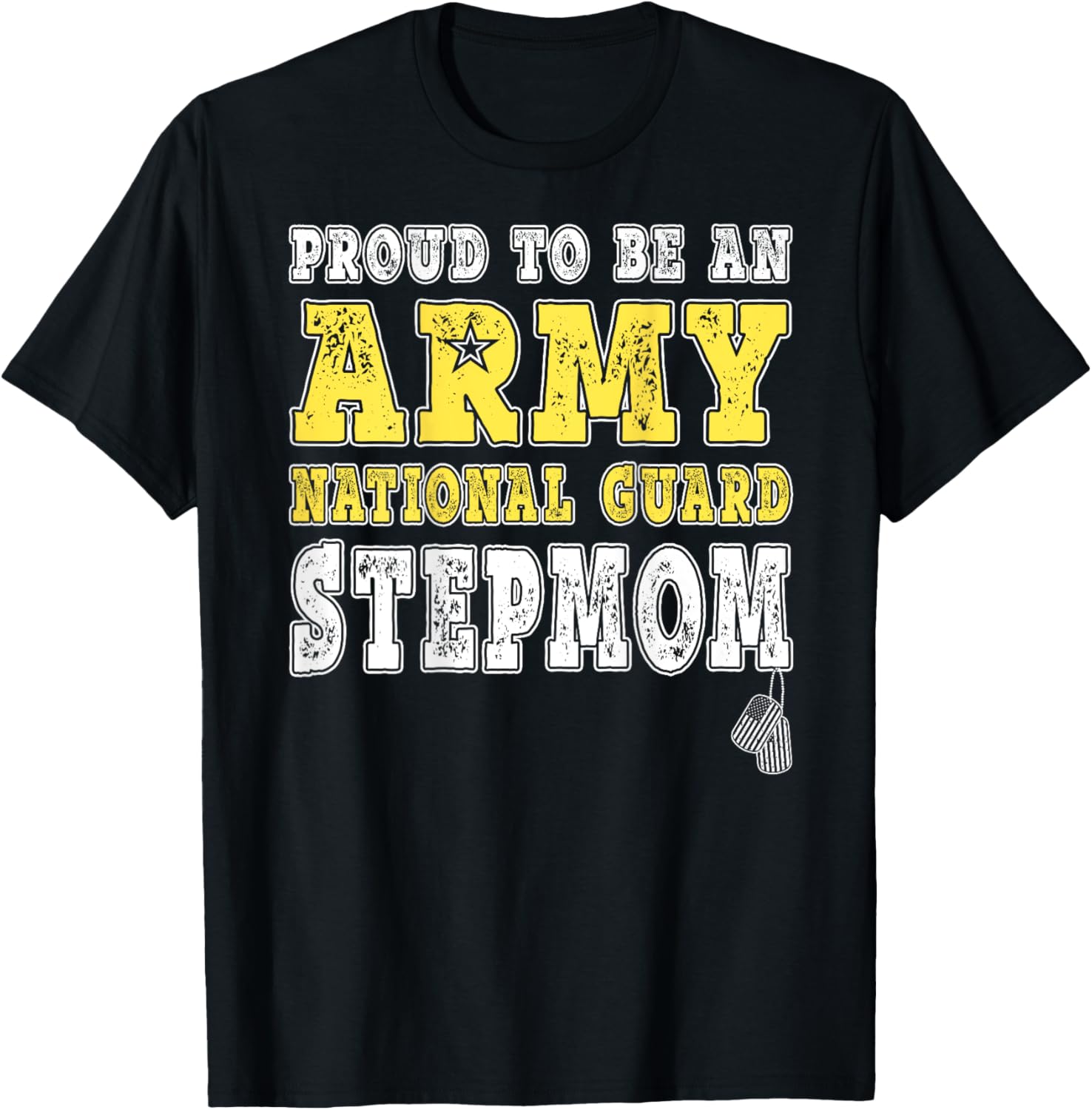 Proud To Be An Army National Guard Stepmom Military Step-mom T-Shirt - T-Shirt | Black