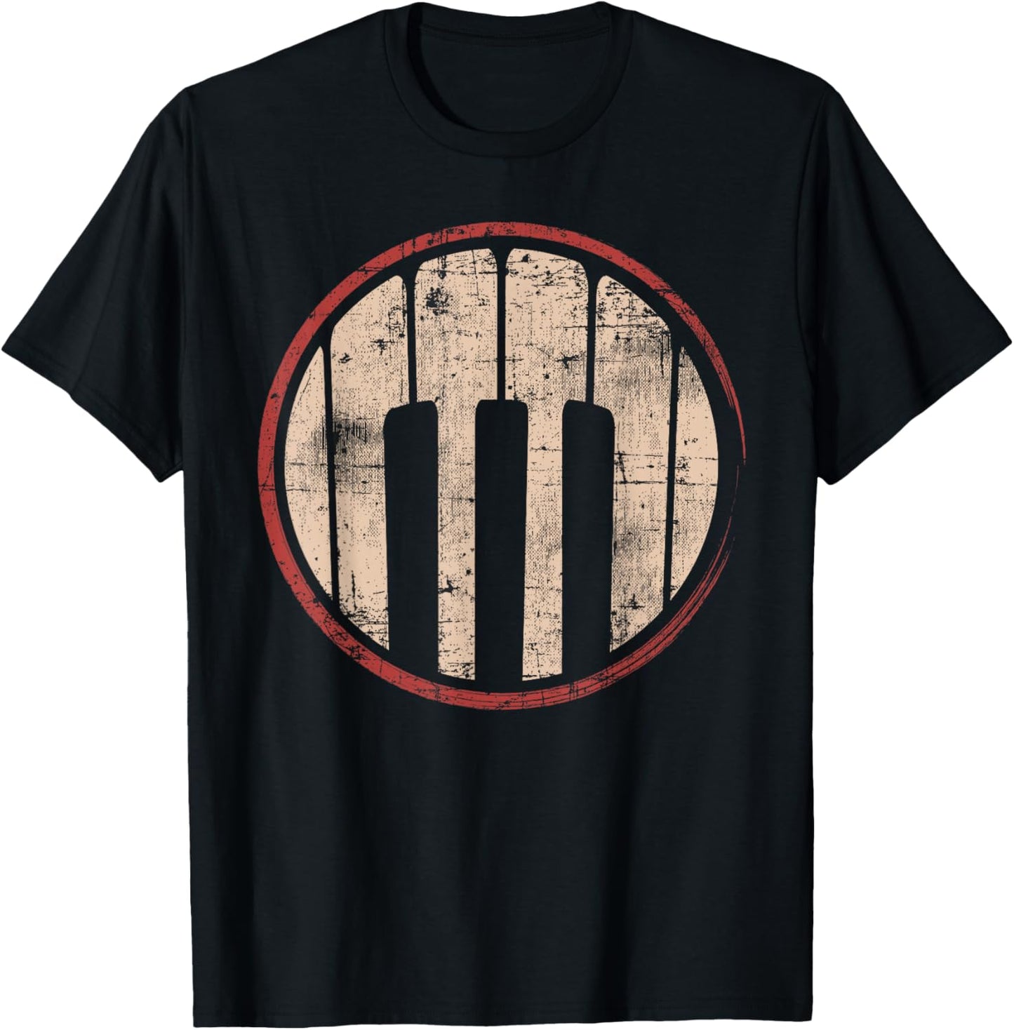 Retro Jazz Pianist Vintage Piano T-Shirt - T-Shirt | Black