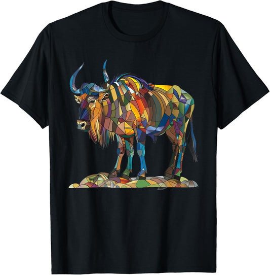 Wildebeest Stained Glass T-Shirt - T-Shirt | Black