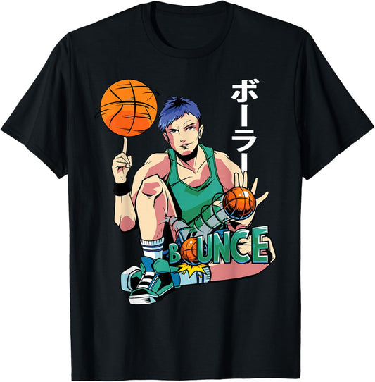 Anime Basketball - Japanese Aesthetics - Otaku - Manga T-Shirt - T-Shirt | Black