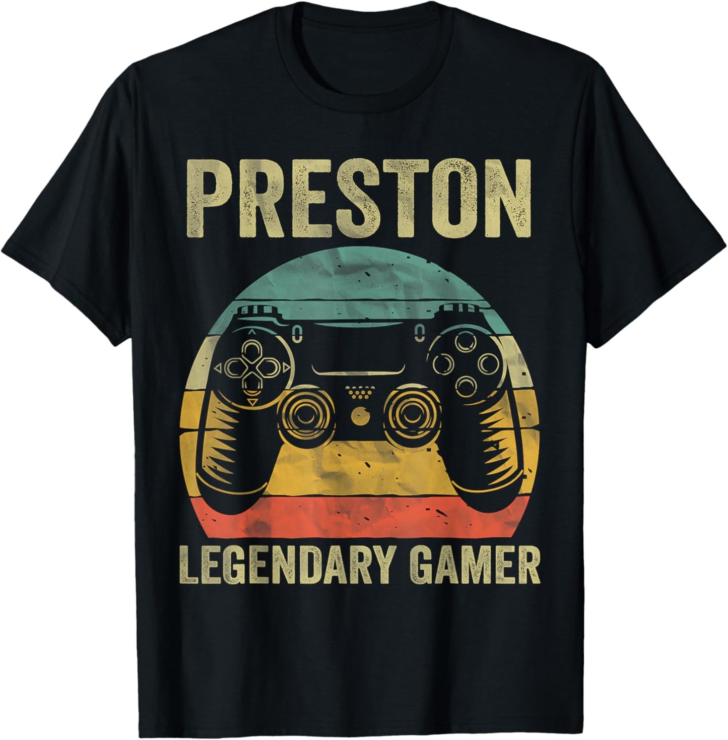 Personalized Legendary Gamer Shirt Preston Name Video Gamer T-Shirt - T-Shirt | Black