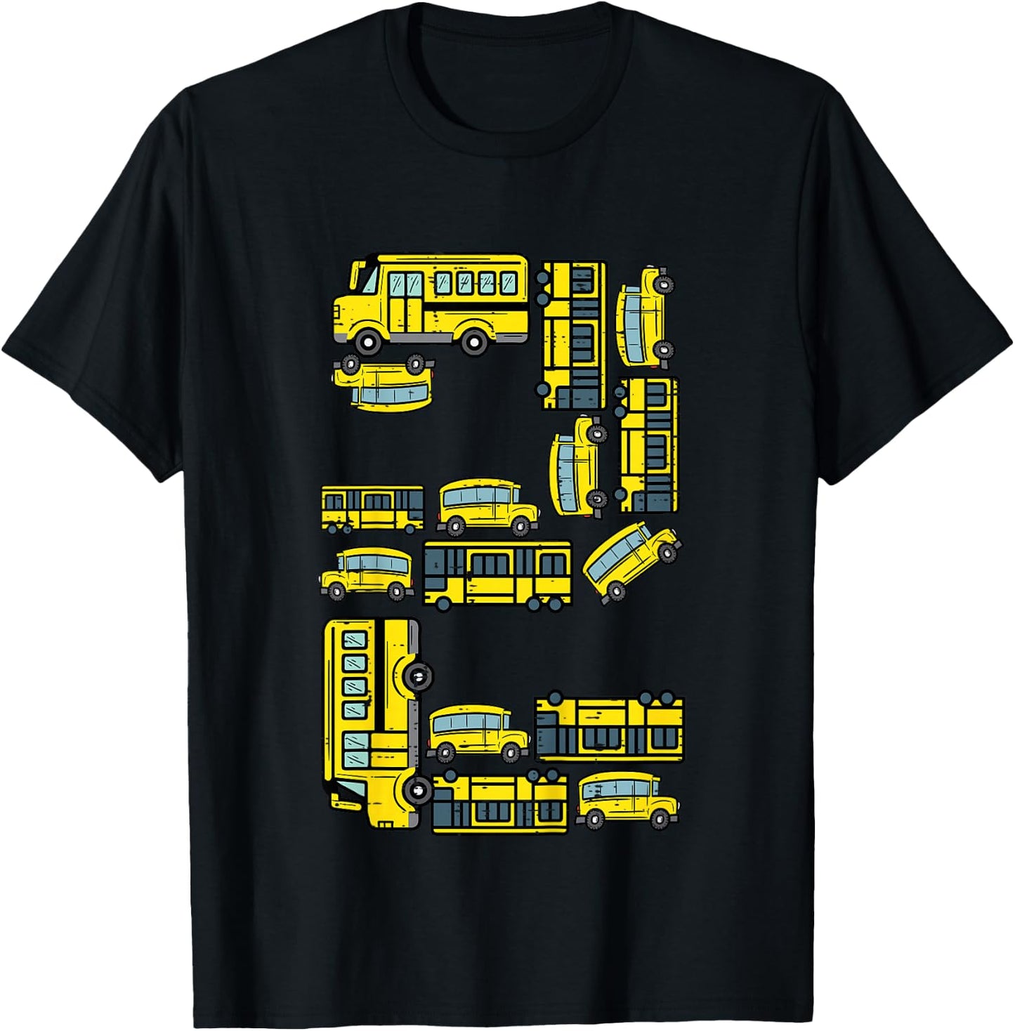Kids 2nd Birthday 2 School Buses Bday Party Boys Kids Toddler T-Shirt - T-Shirt | Black