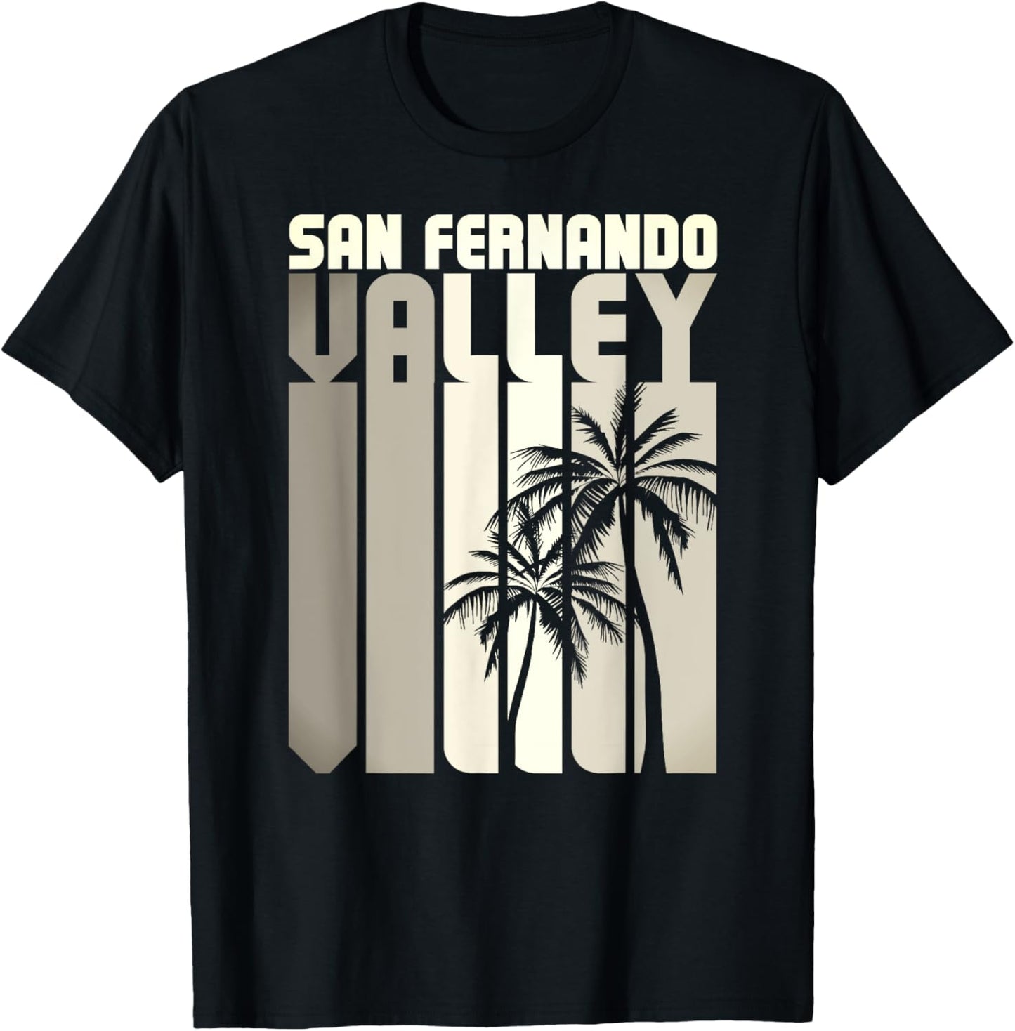 San Fernando Valley SFV California Van Nuys 818 Retro Palm T-Shirt - T-Shirt | Black
