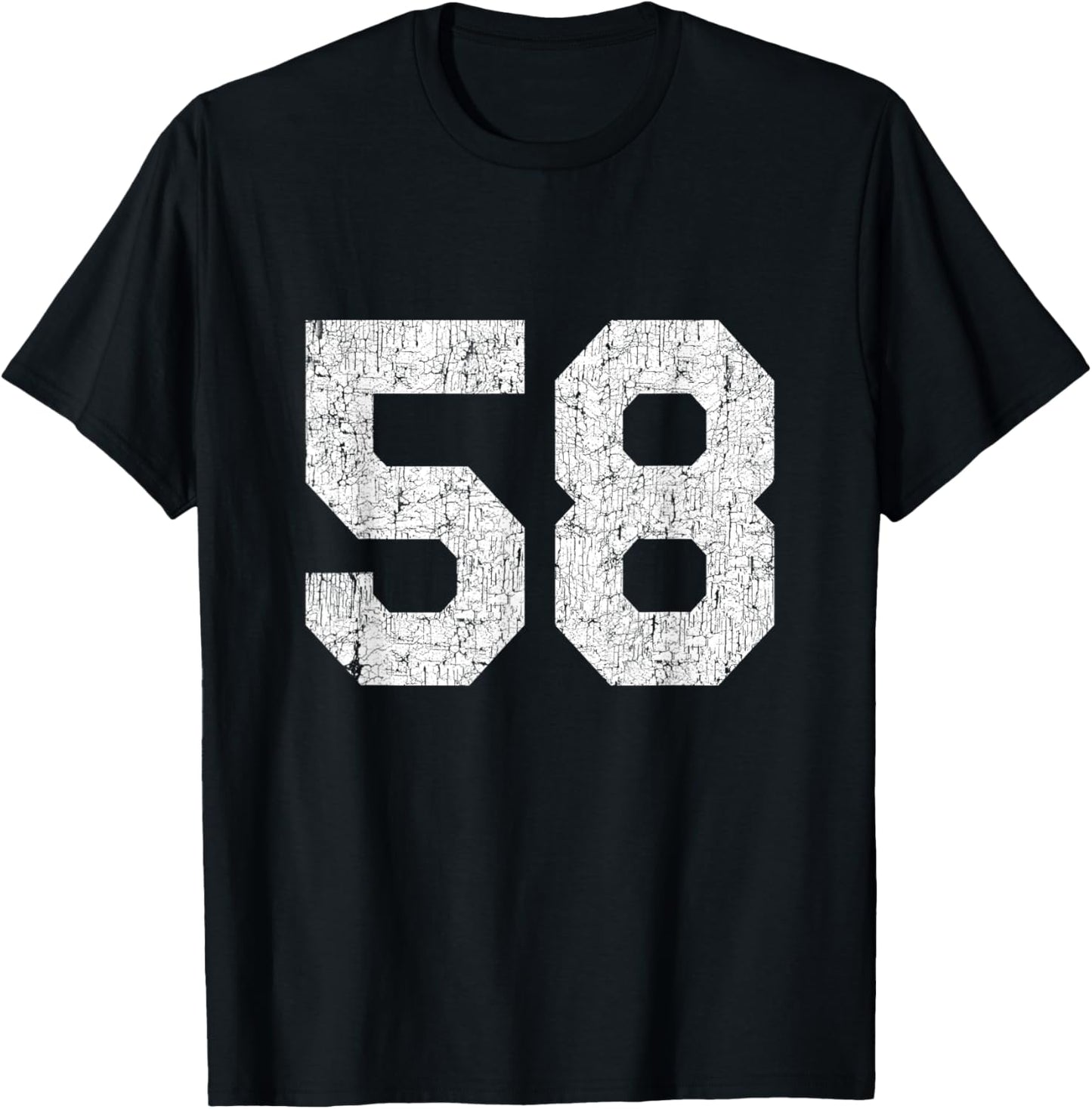 #58 Jersey Uniform Varsity Sports Number, 58th Birthday T-Shirt - T-Shirt | Black