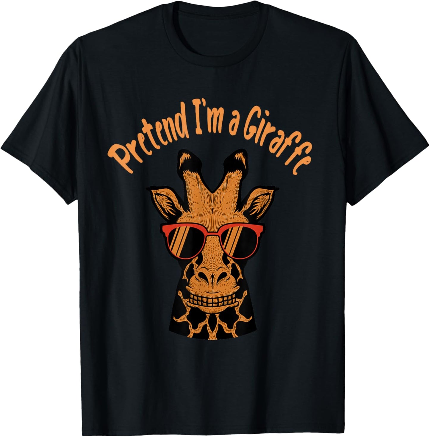 Pretend I'm A Giraffe Funny Lazy Halloween Costume party T-Shirt - T-Shirt | Black
