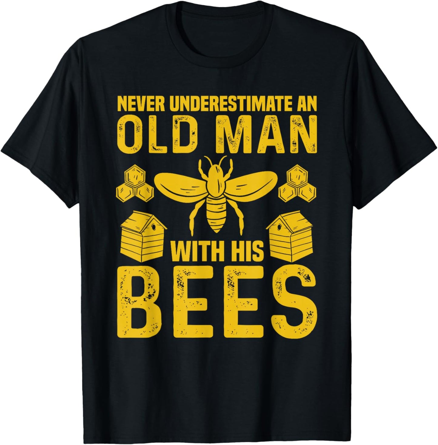 Apiary Bee Keeper an Old Man with His Bees Beekeeping T-Shirt - T-Shirt | Black