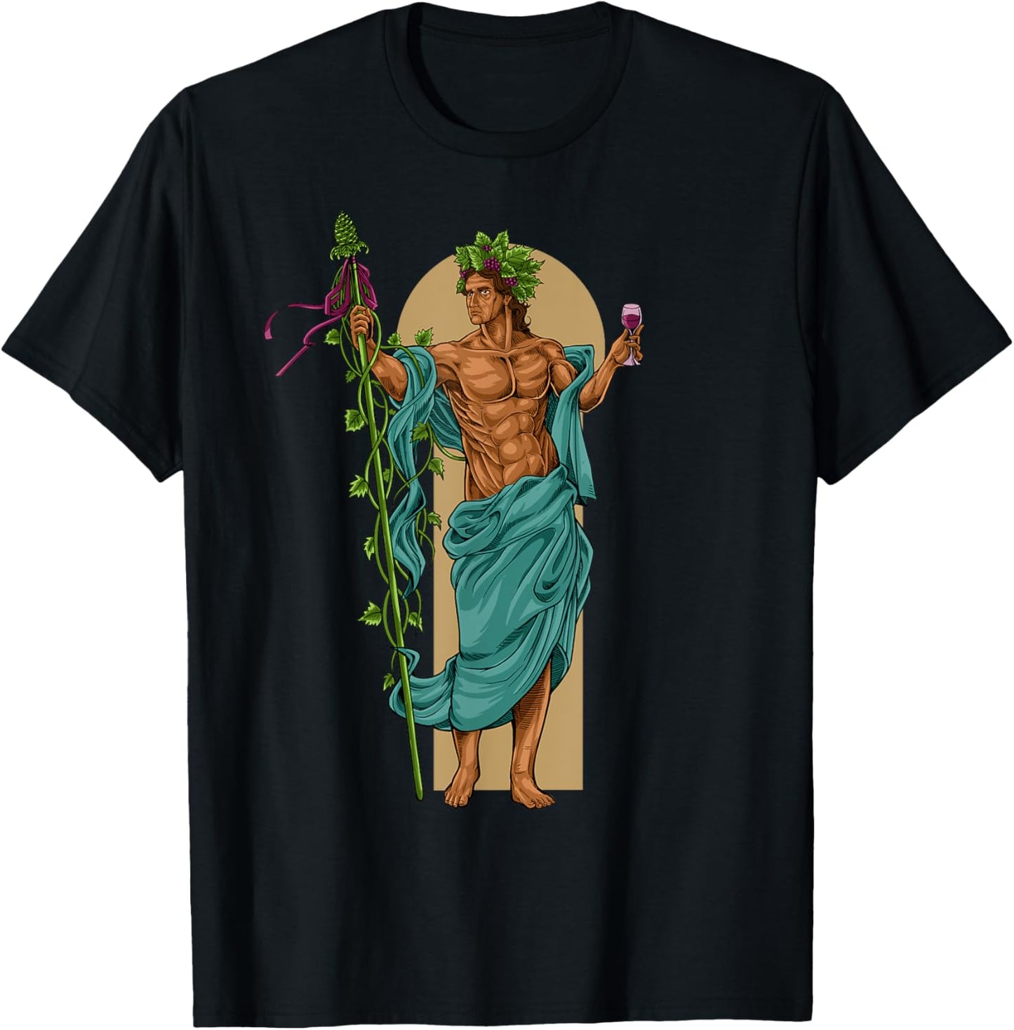 God of Greek mythology - Bacchus Dionysus T-Shirt - T-Shirt | Black