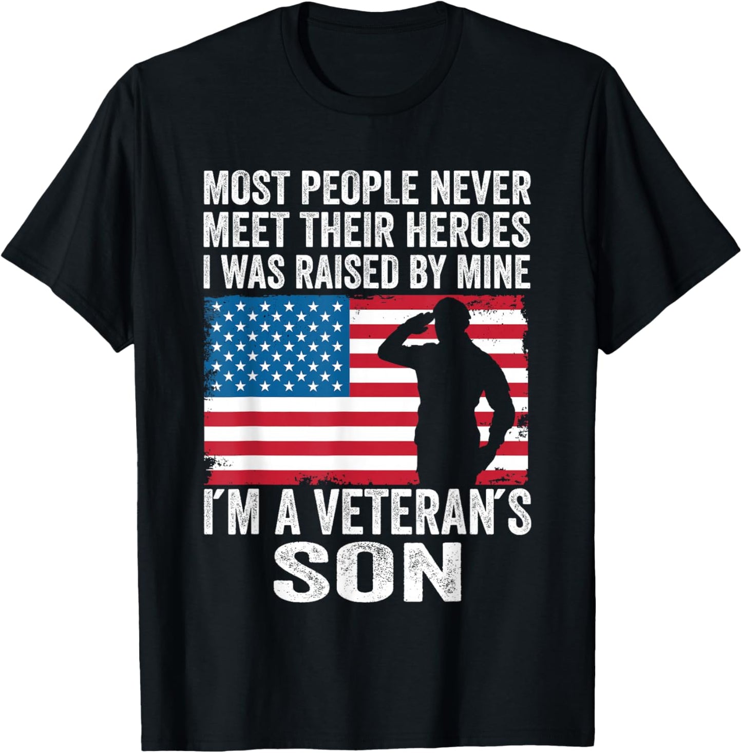 American Proud Veteran Son Veterans Day Memorial Day T-Shirt - T-Shirt | Black