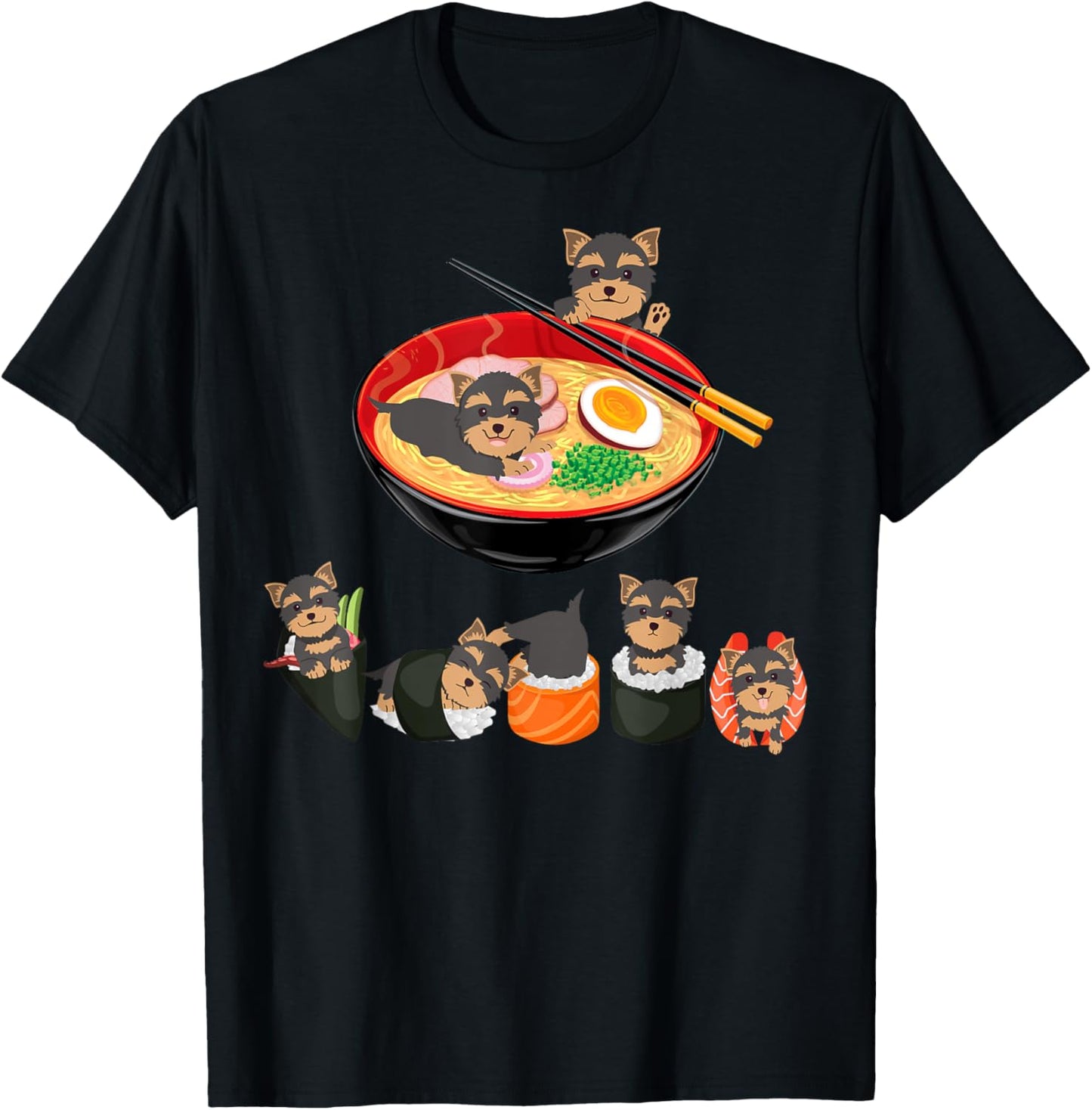 Ramen Yorkie Noodle Cute Yorkie Lover Gifts Men T-Shirt - T-Shirt | Black