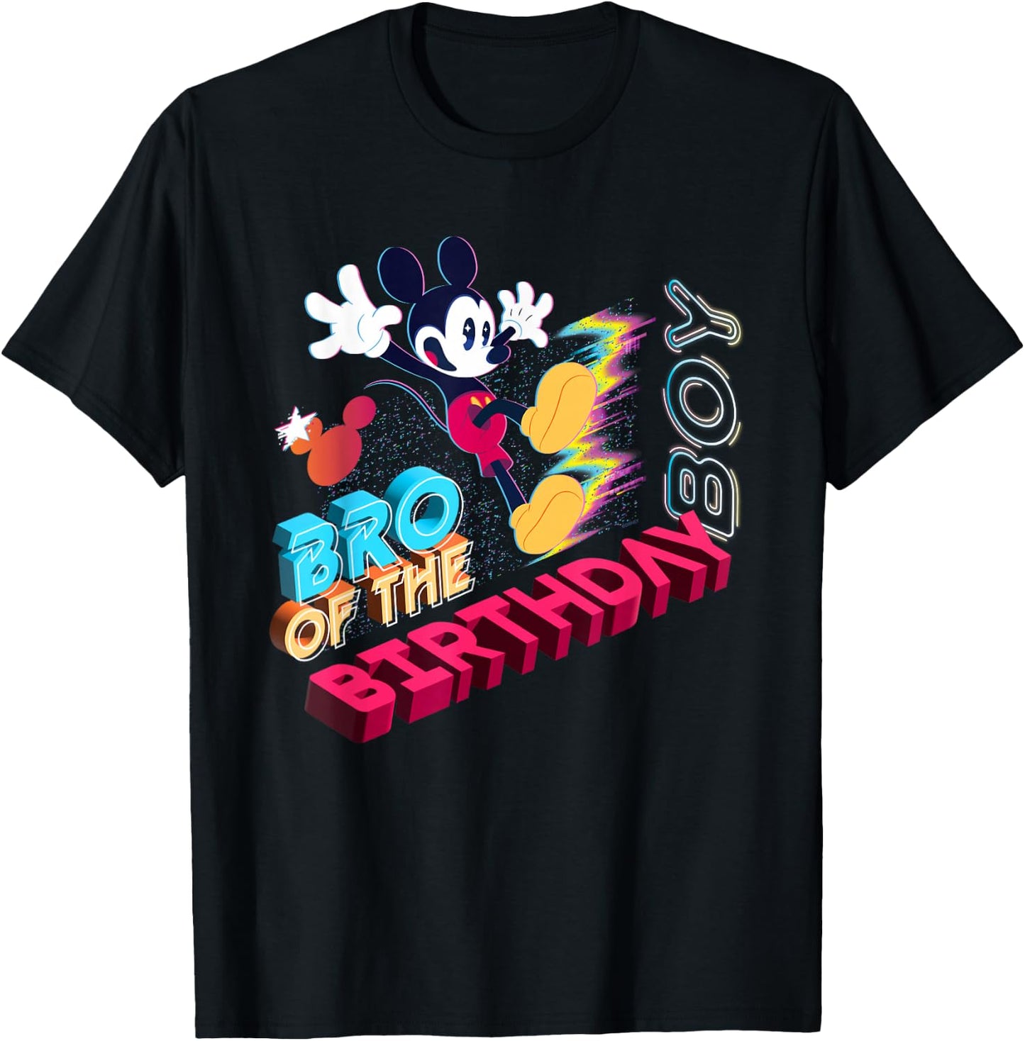Disney Mickey Mouse Family Star Bro of The Birthday Boy T-Shirt - T-Shirt | Black