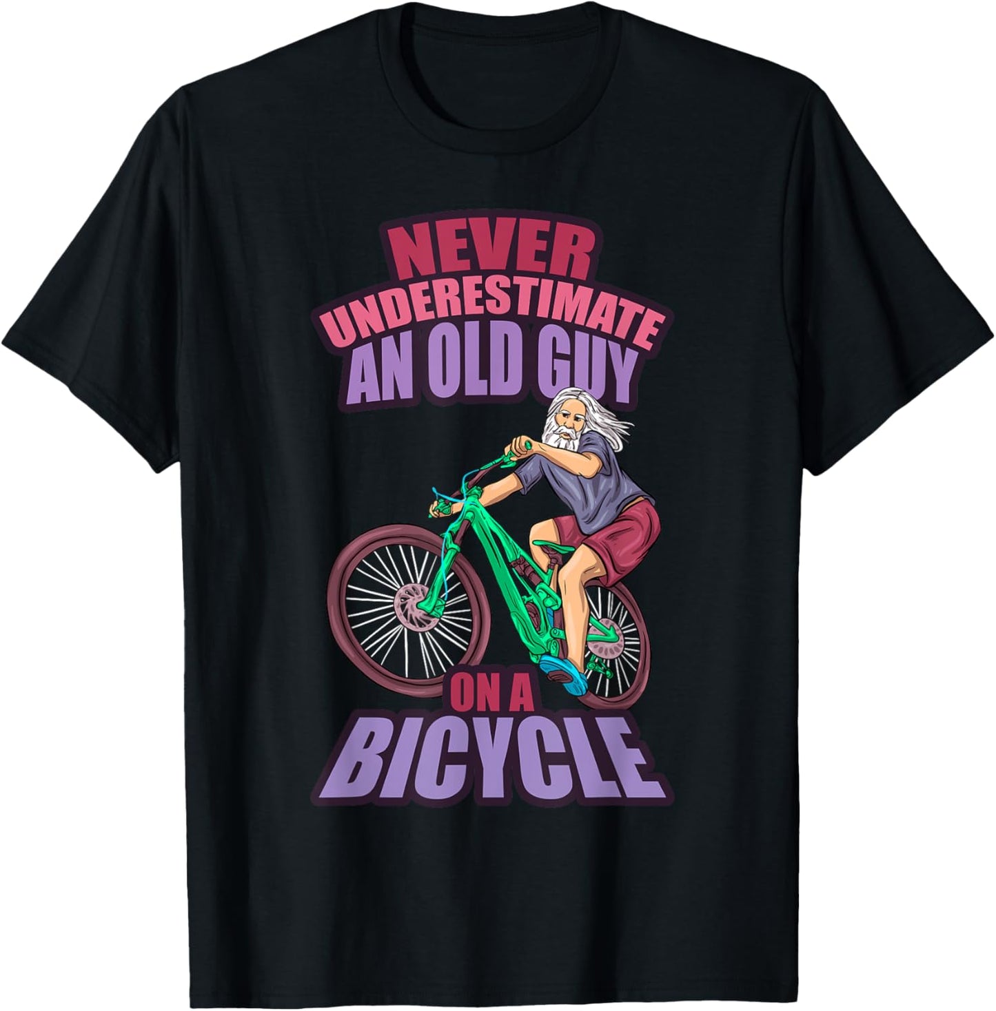Bicycle Grandparents Cyclist Grandma Funny Pension T-Shirt - T-Shirt | Black