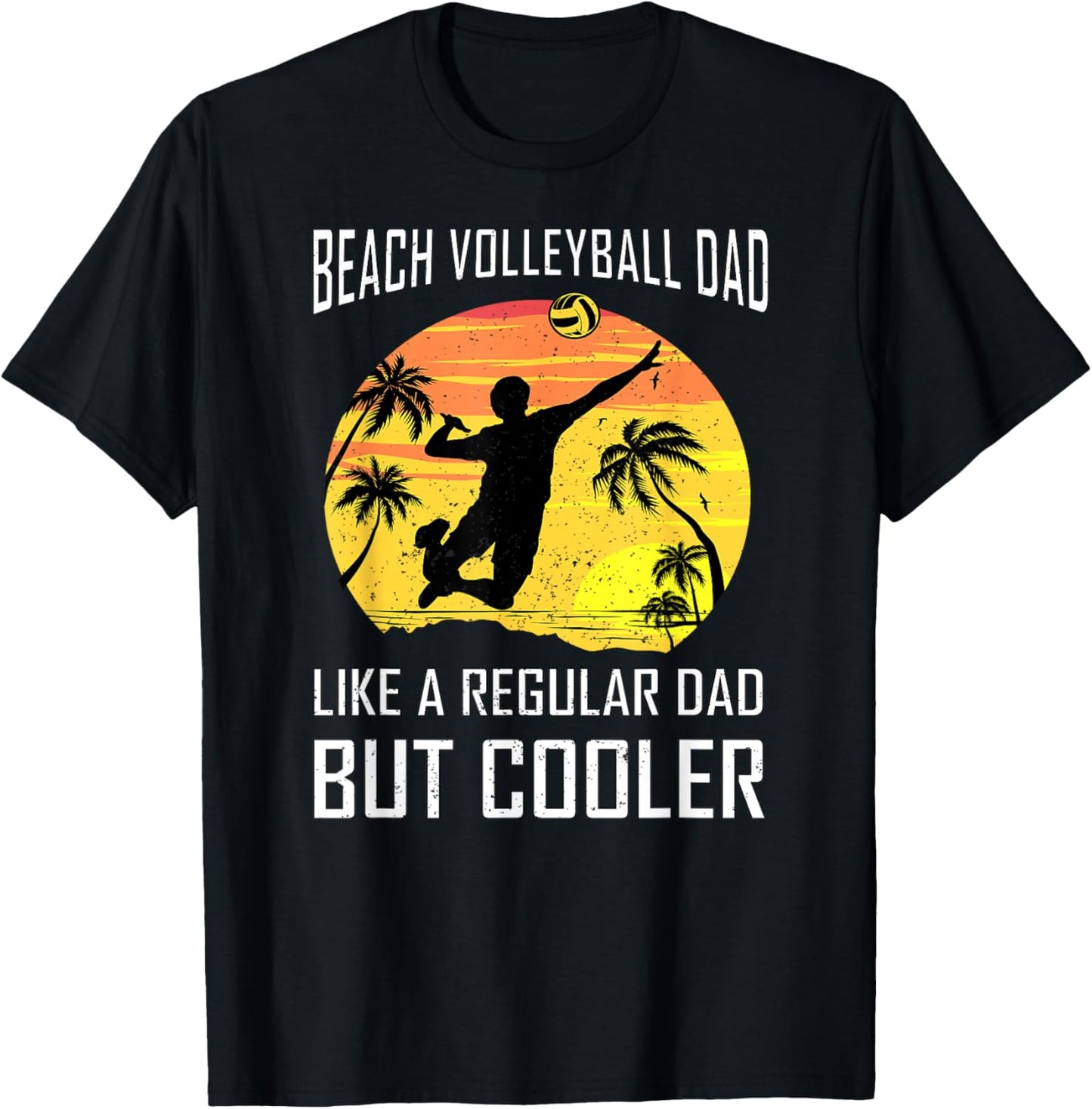 Sand Volley Father Dad Team Beach Volleyball Player T-Shirt - T-Shirt | Black
