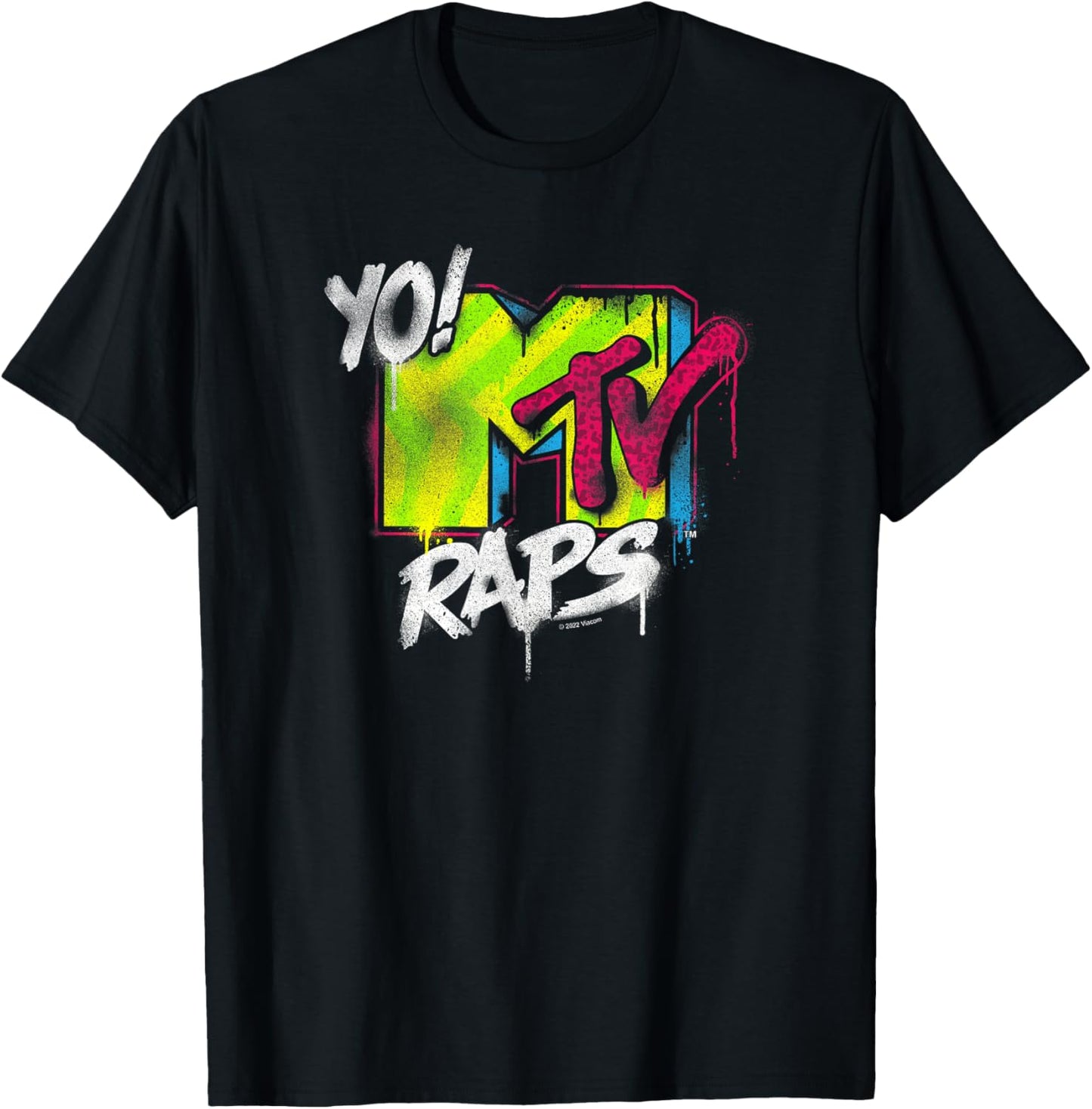 MTV Yo! MTV Raps Vintage Spray Can Logo T-Shirt - T-Shirt | Black