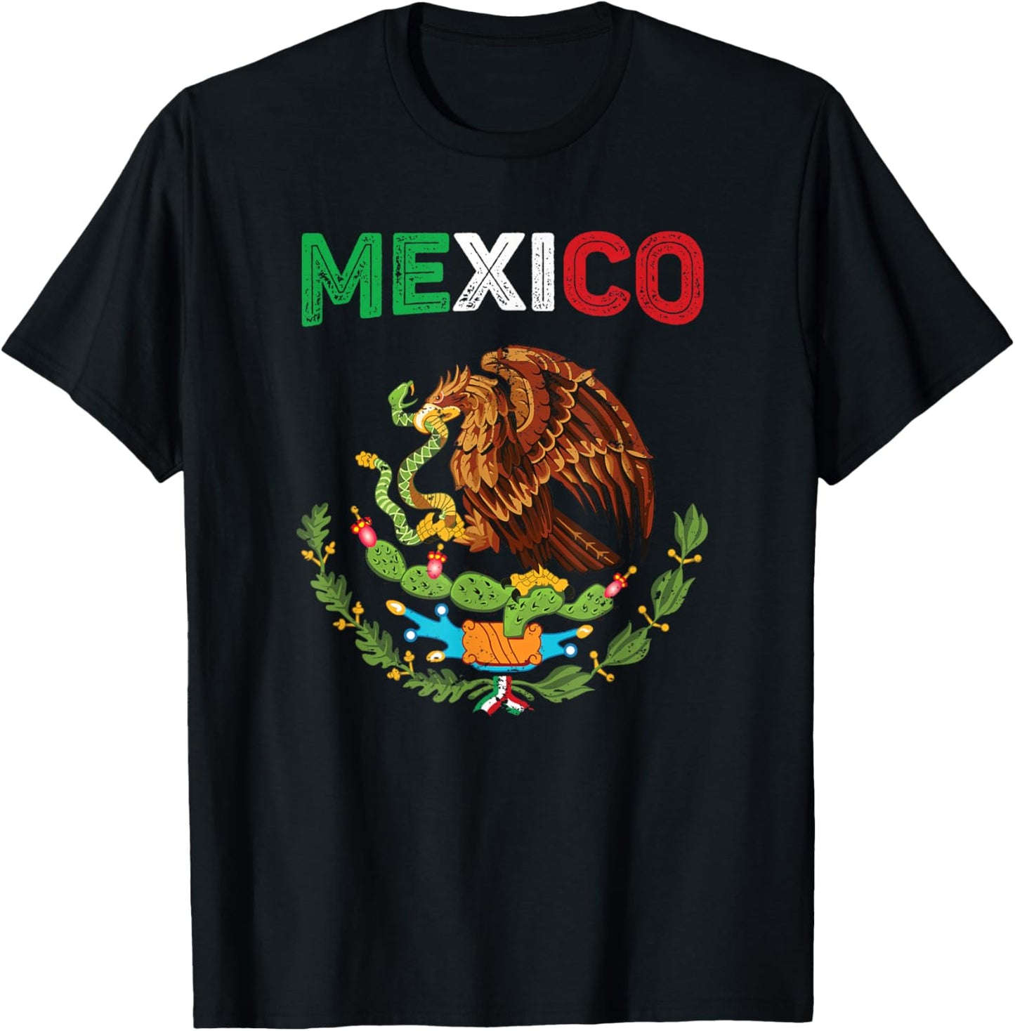 Mexico Flag Vintage Mexican Flag T-Shirt - T-Shirt | Black