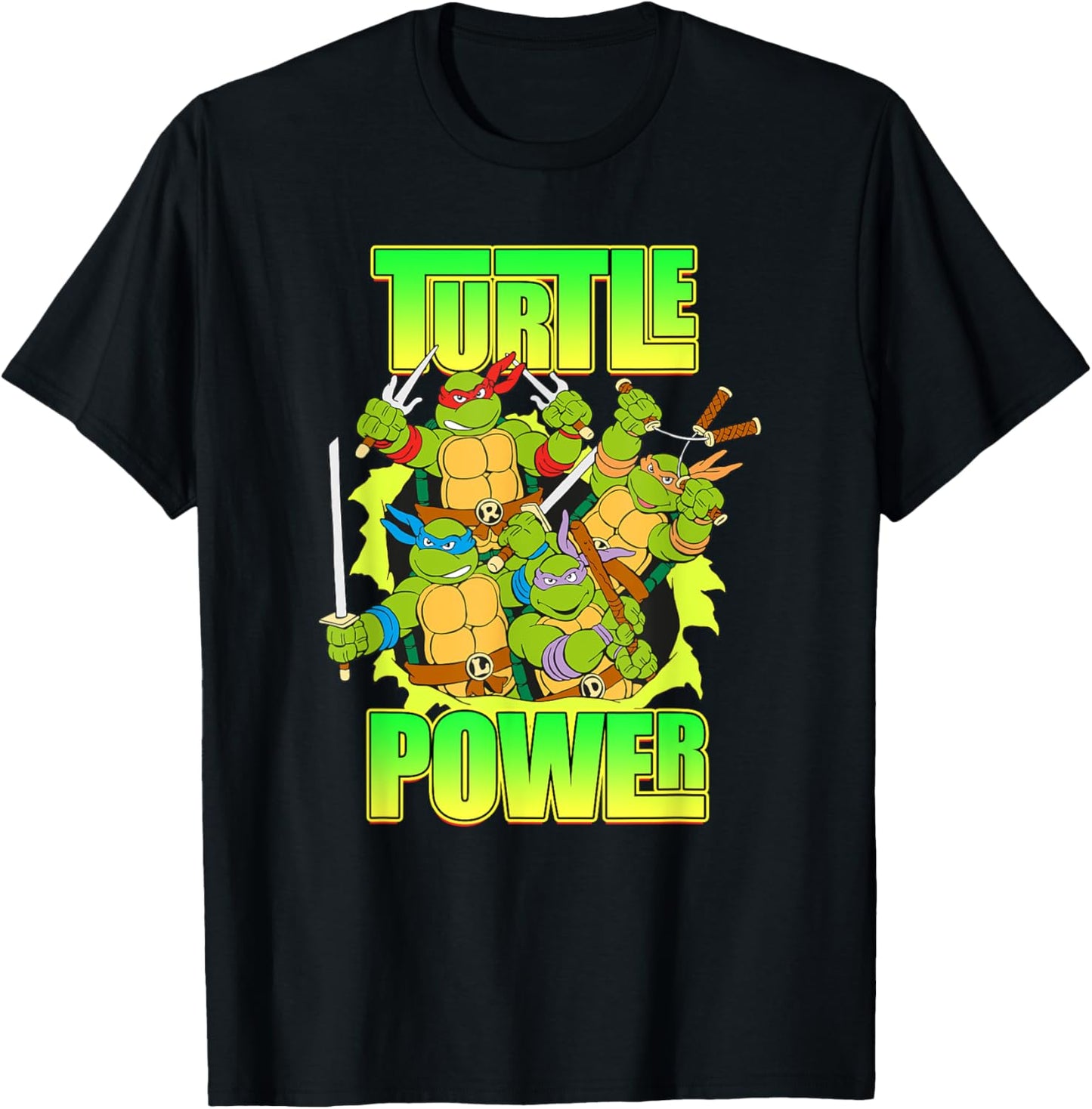 Mademark x Teenage Mutant Ninja Turtles - Turtle Power - Retro TMNT T-Shirt - T-Shirt | Black