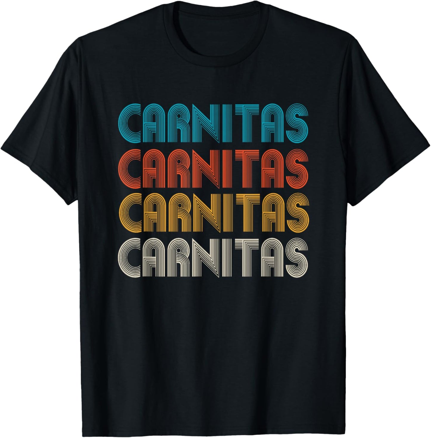 Carnitas, Mexican Comfort Food word design, Latino food T-Shirt - T-Shirt | Black