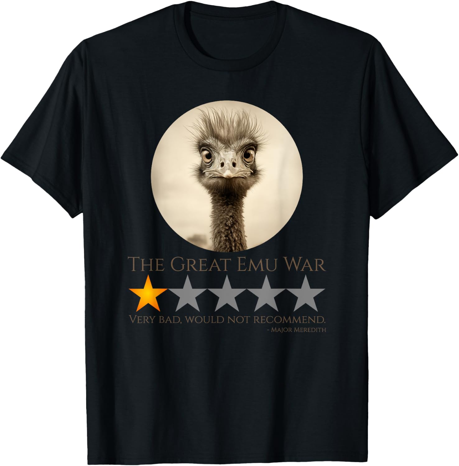 The Great Emu War - Australian History Meme T-Shirt - T-Shirt | Black