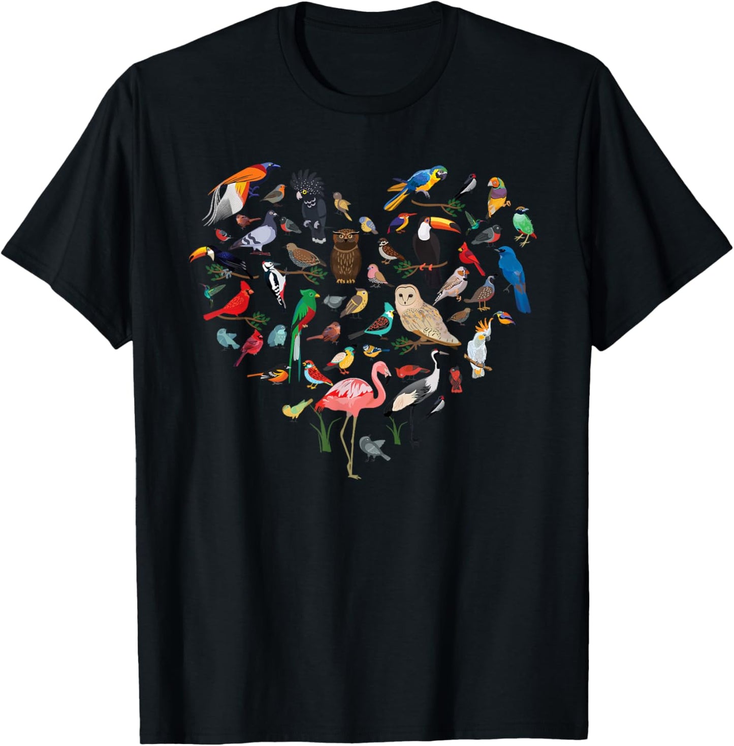 Bird Heart - Birding Bird Watching Birder Bird Watcher T-Shirt - T-Shirt | Black