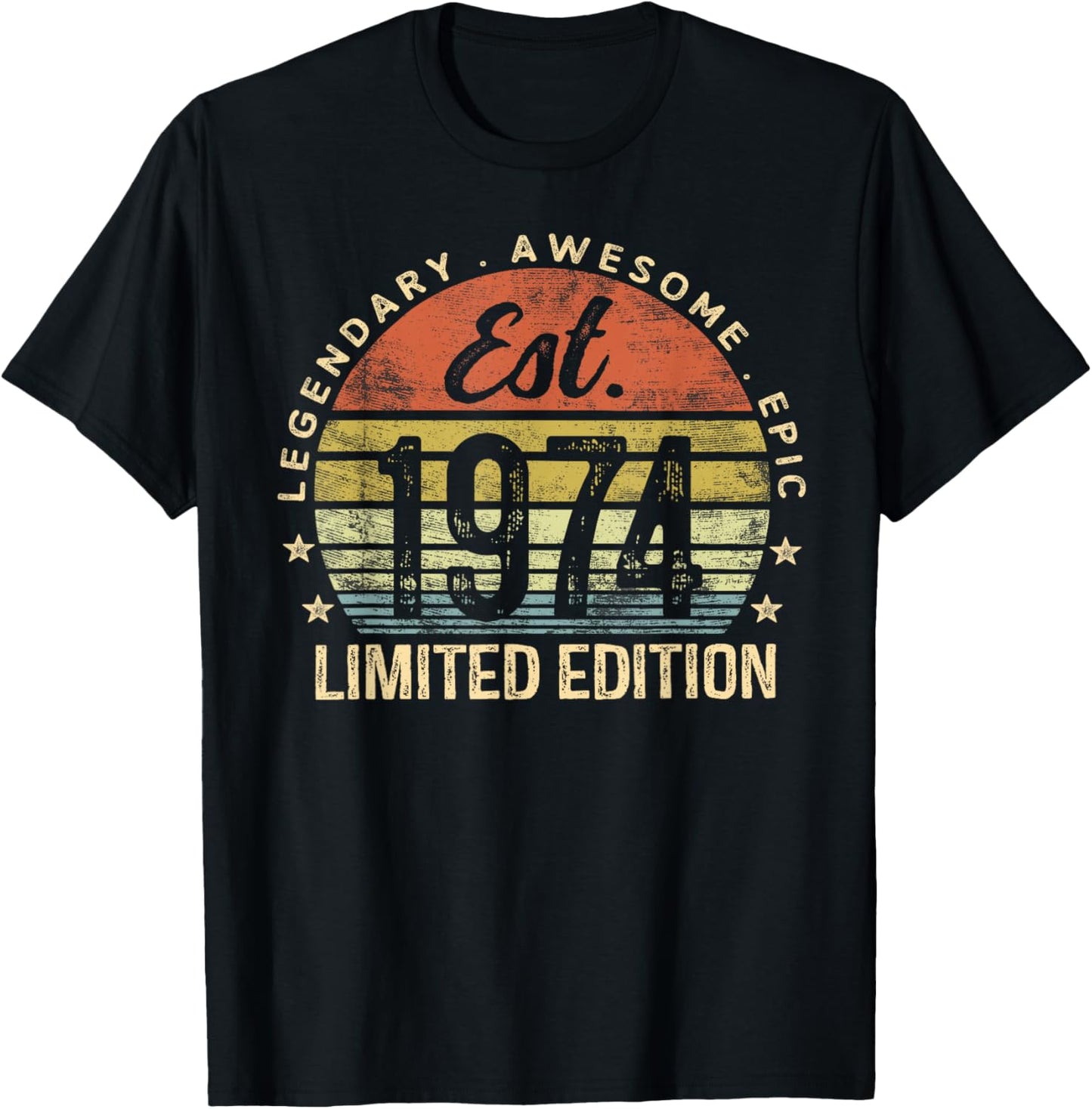 Est 1974 Limited Edition 51st Birthday Vintage 51 Year Old T-Shirt - T-Shirt | Black