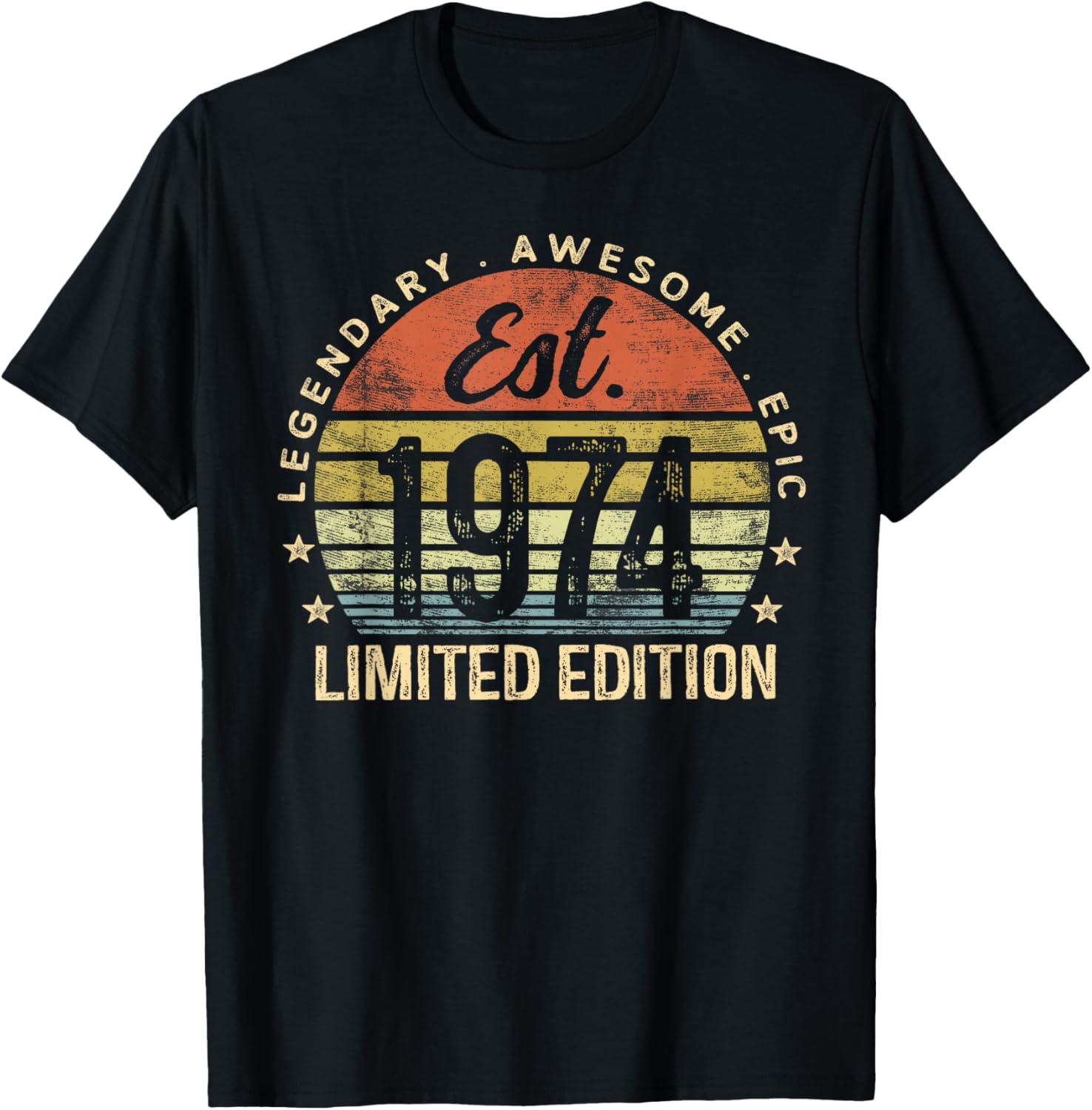 Est 1974 Limited Edition 51st Birthday Vintage 51 Year Old T-Shirt - T-Shirt | Black