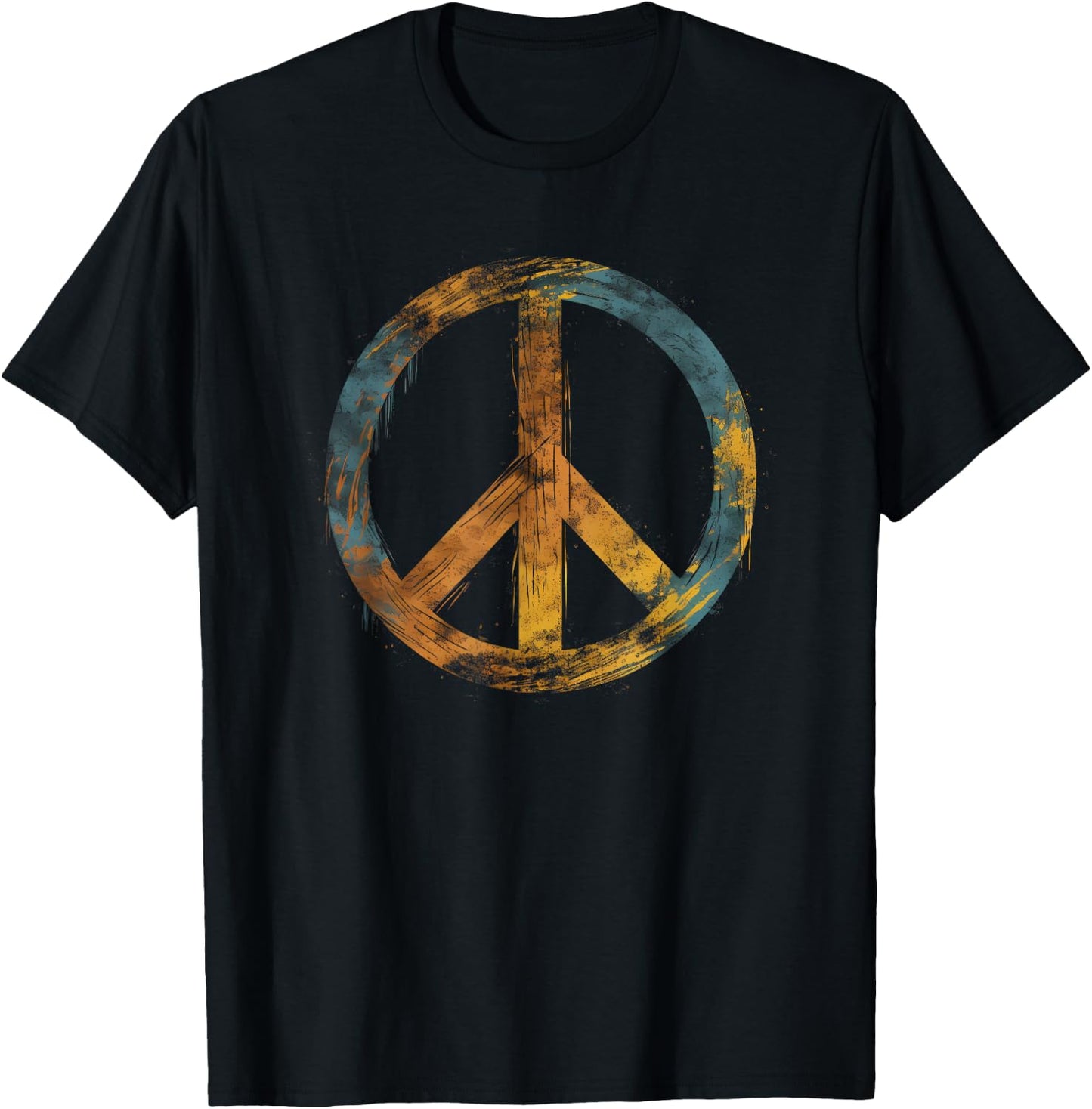 Peace Symbol Retro Design Peace Sign T-Shirt - T-Shirt | Black