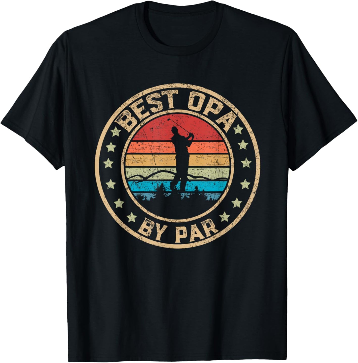 Best Opa By Par Father's Day Golf Golfing T-Shirt - T-Shirt | Black