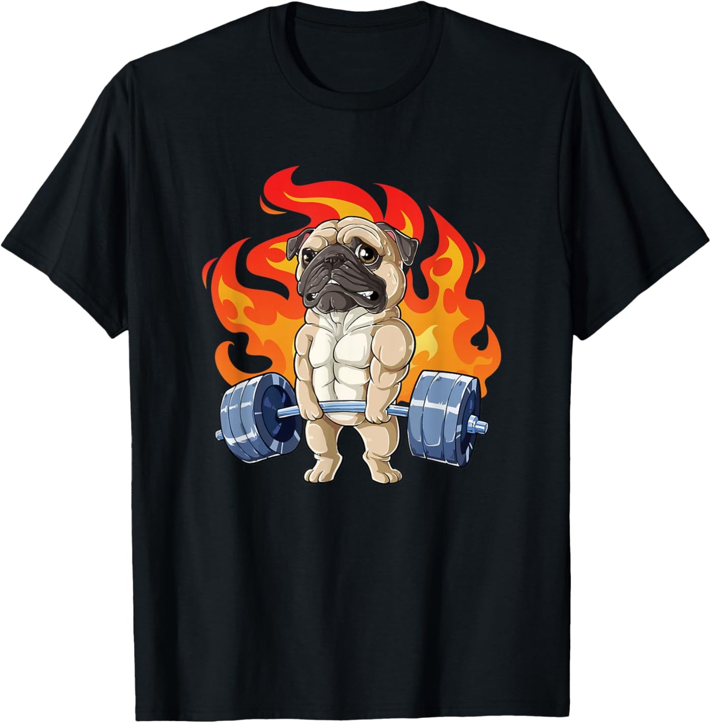 Pug Weightlifting Funny Deadlift Men Fitness Gym Workout T-Shirt - T-Shirt | Black