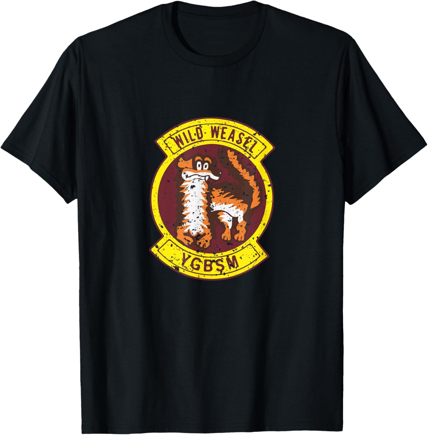 Vintage Wild Weasel YGBSM Vintage Insignia Veterans Day T-Shirt - T-Shirt | Black