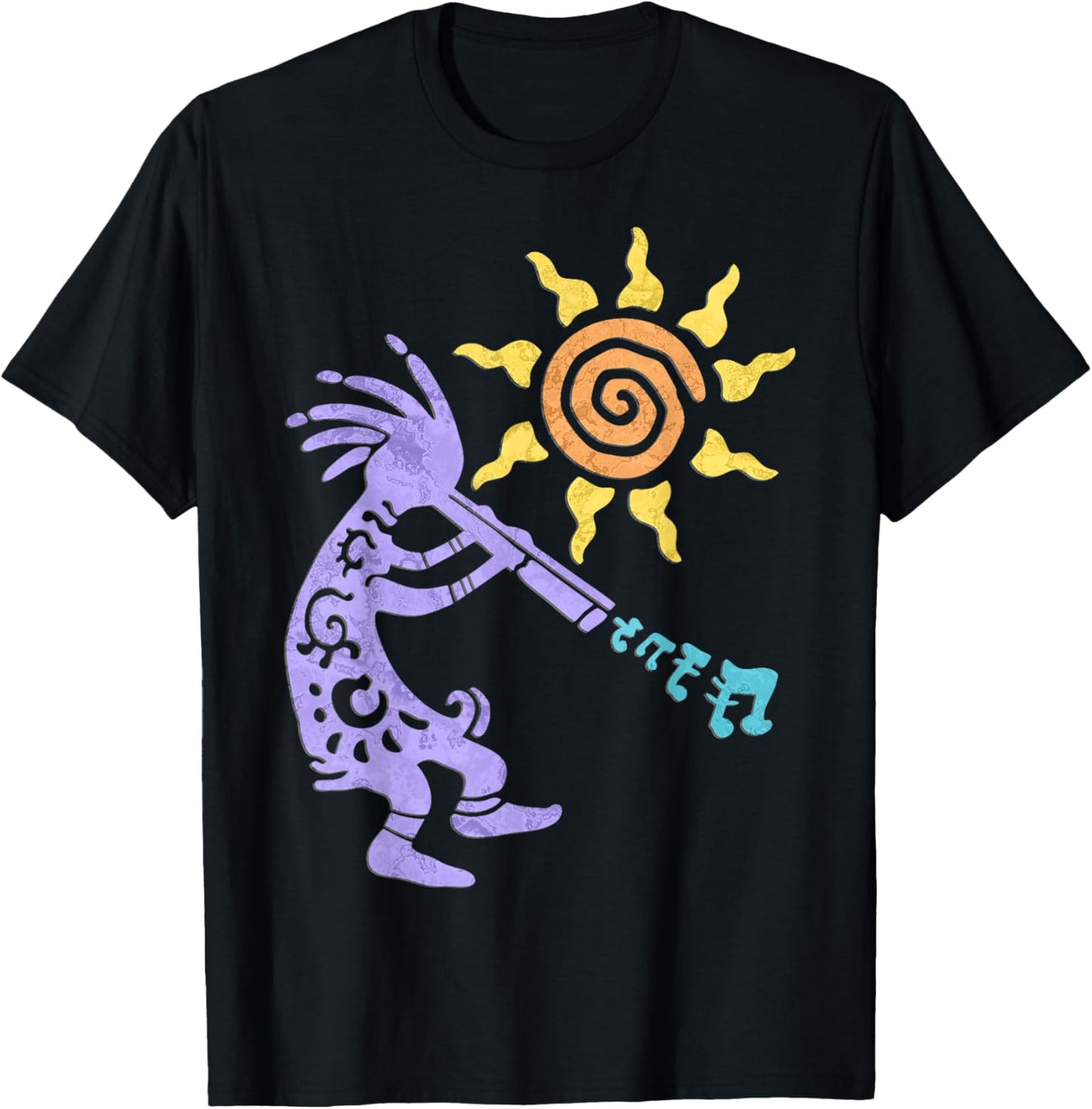 Native American Kokopelli Musican With Flute 1 - Fan Fun T-Shirt - T-Shirt | Black