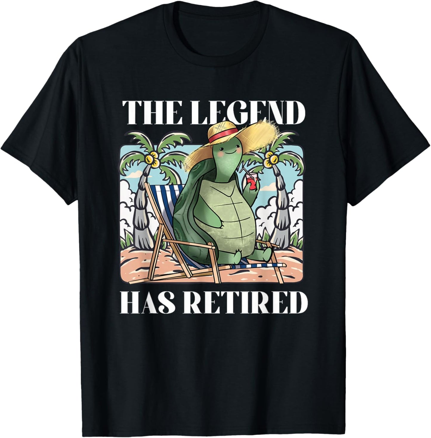 The Legend Has Retired | Retirement | Funny Turtle T-Shirt - T-Shirt | Black