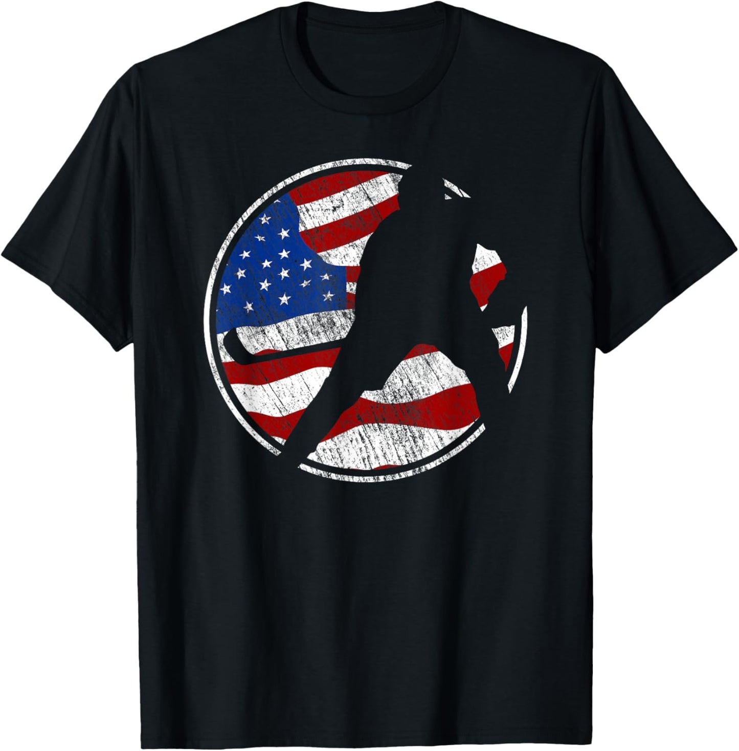 Roller Hockey American Flag - Vintage Roller Hockey Kids Men T-Shirt - T-Shirt | Black