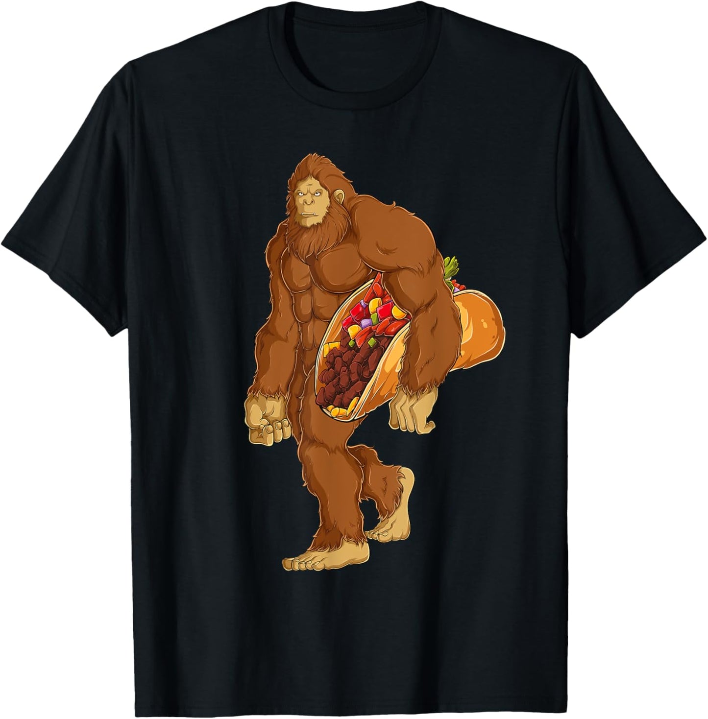 Funny Bigfoot Taco Sasquatch Cinco de Mayo Boys Men Kids T-Shirt - T-Shirt | Black