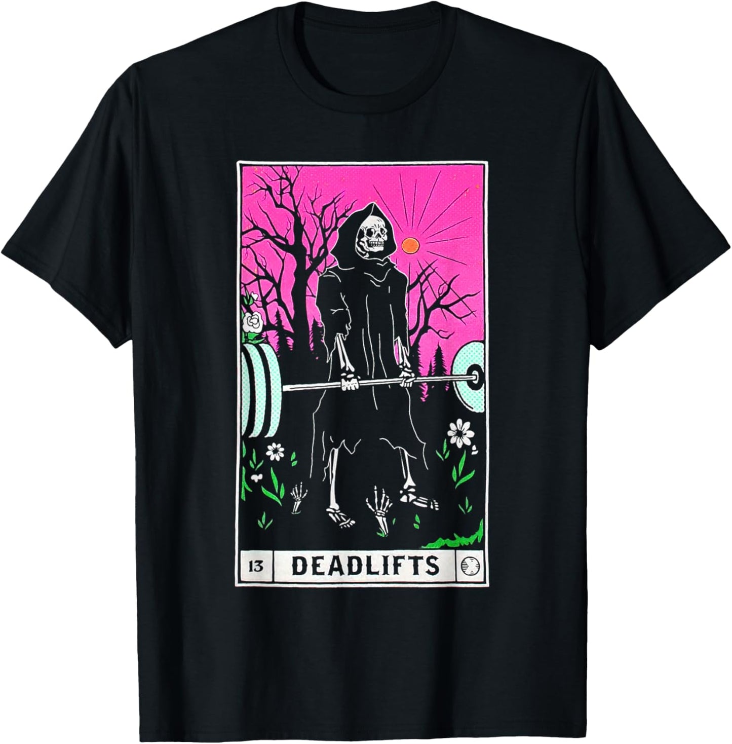 Funny Tarot Card Deadlifts Gym Workout Occult Reader Black - Classic Fit T-Shirt - T-Shirt | Black