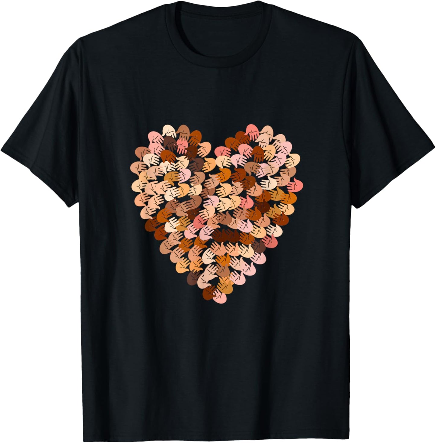Melanin Hands Heart Valentines Day Black History Month 2022 T-Shirt - T-Shirt | Black