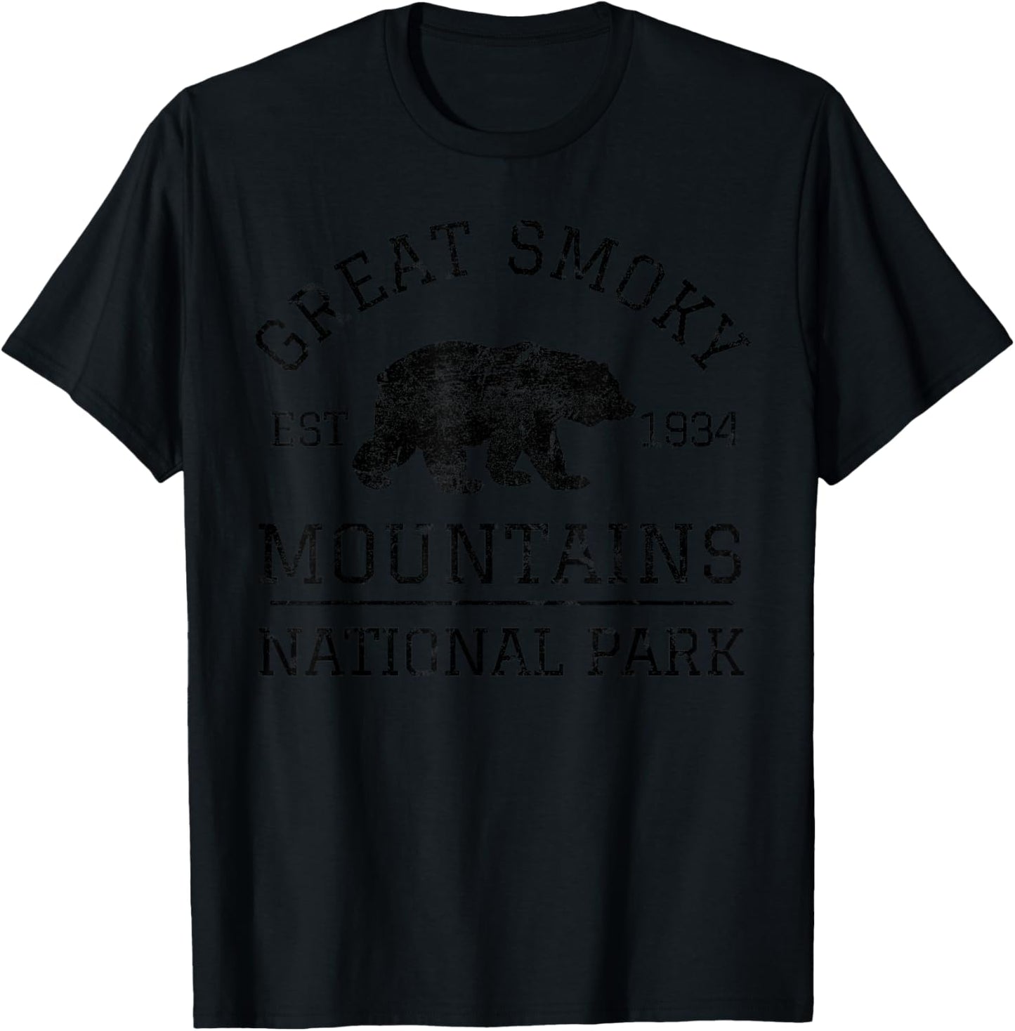 Great Smoky Mountains National Park Tennessee Bear Hiking T-Shirt - T-Shirt | Black