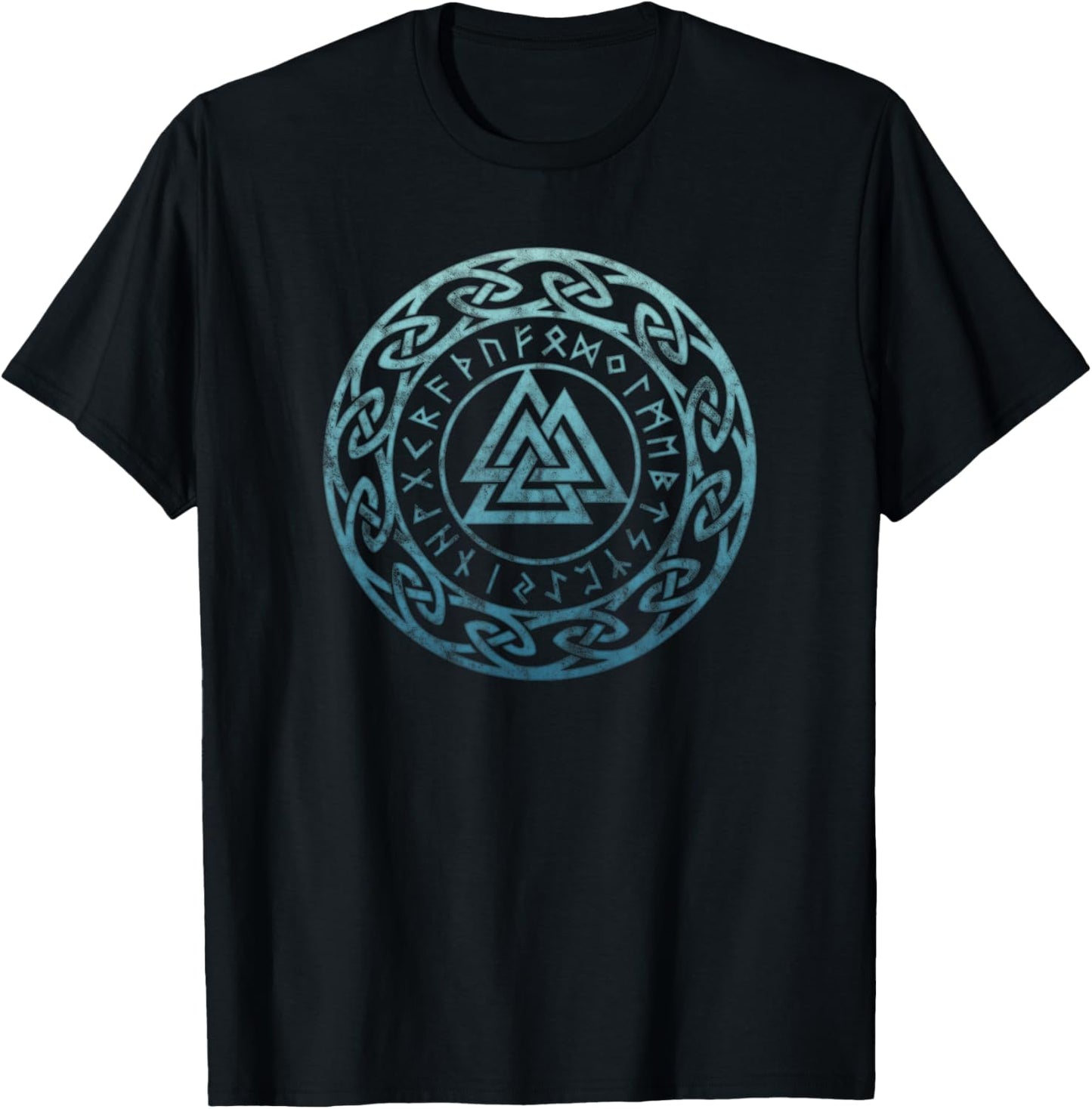 Valknut, Odin, Viking Symbol, Pagan Nordic Germanic T-Shirt - T-Shirt | Black