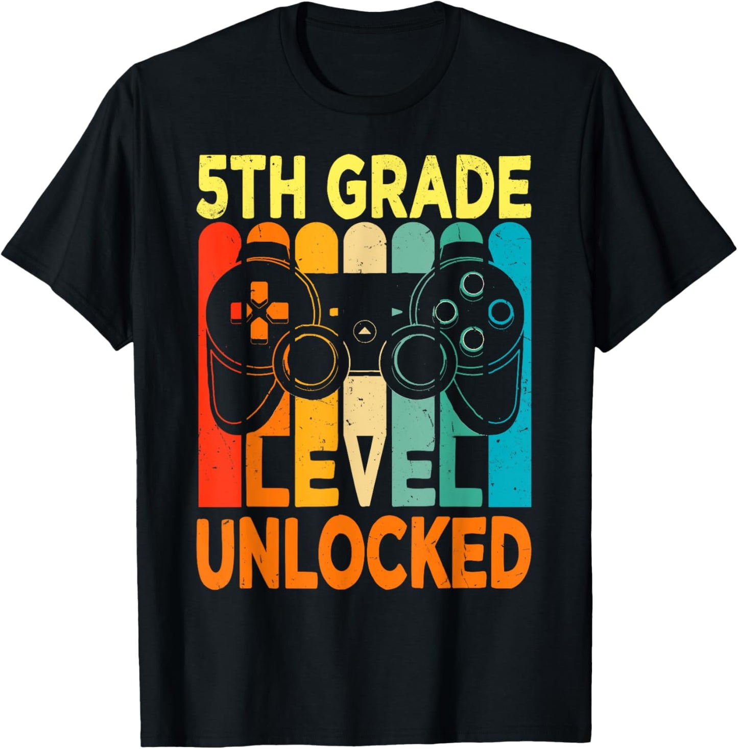 Hello 5th Grade Level Unlocked Video Game Back to School Boy T-Shirt - T-Shirt | Black