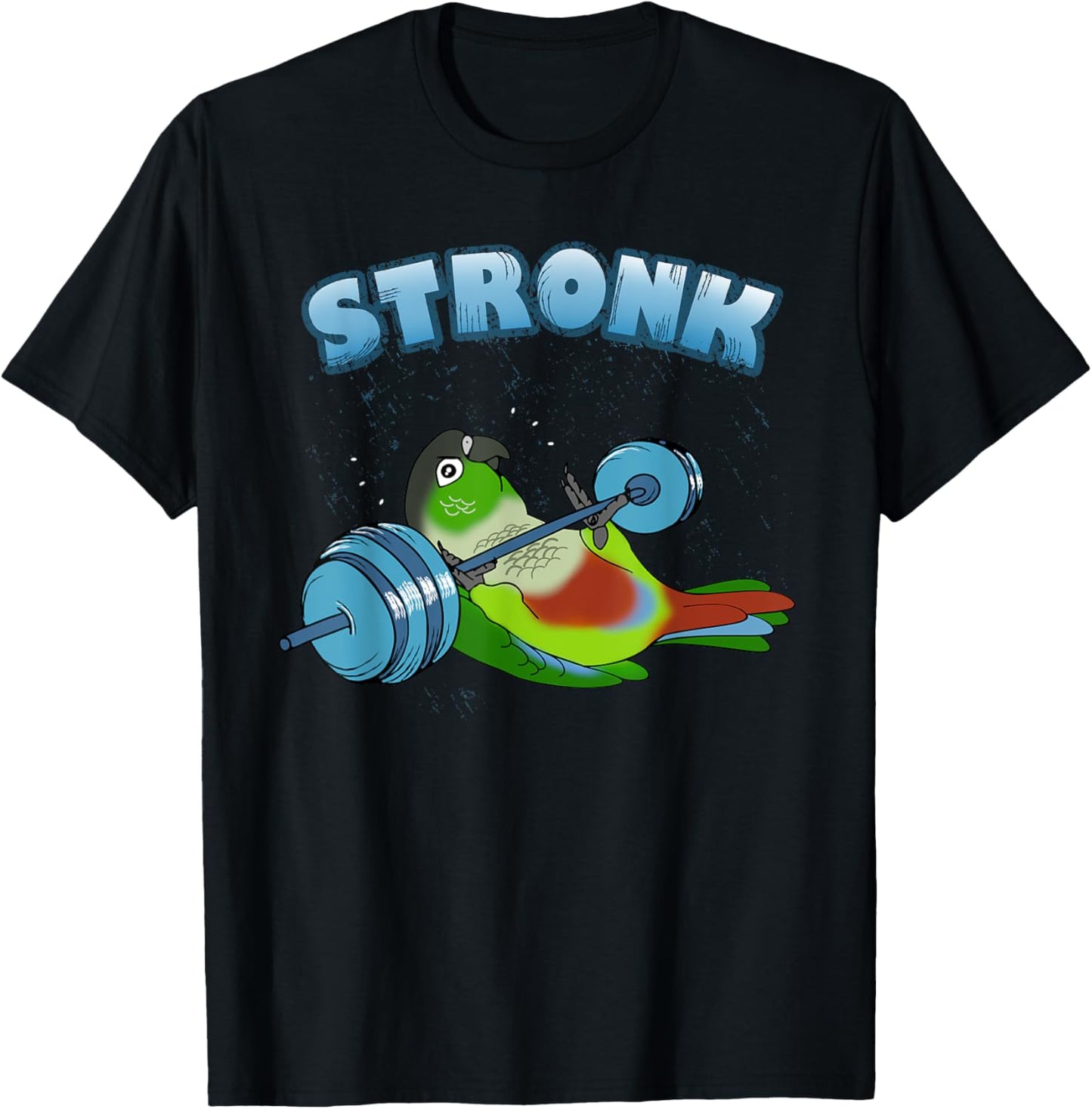 Stronk Conure fitness Parrot workout Conure Gym Birb memes T-Shirt - T-Shirt | Black