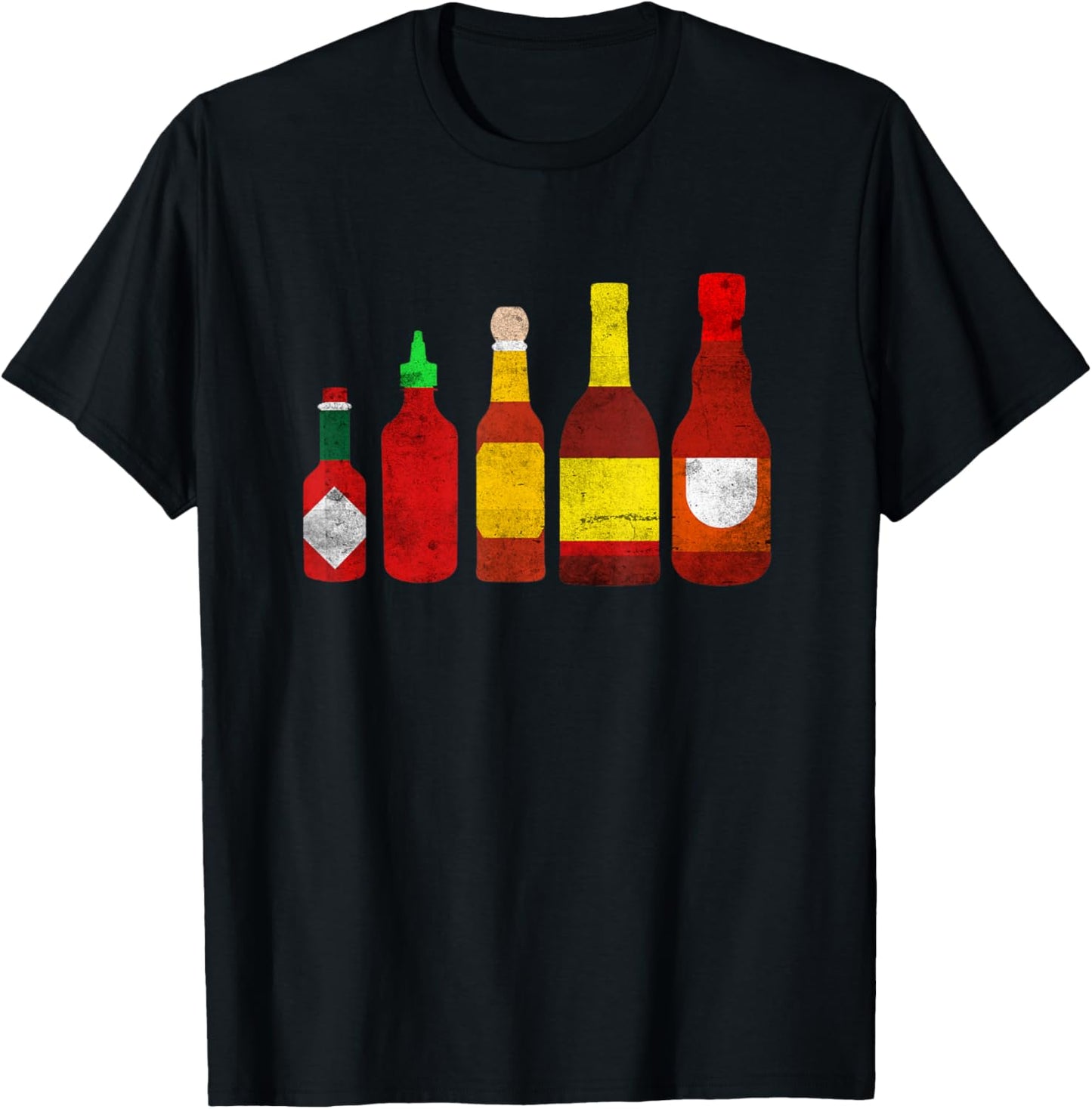 Spicy Habanero Gourmet with Hot Bottle Sauce T-Shirt - T-Shirt | Black