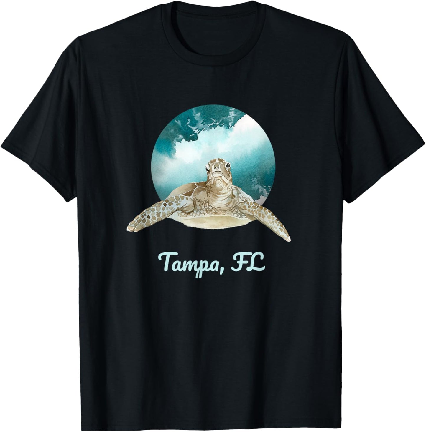 Tampa, FL Ocean Animals Sea Turtle Lovers T-Shirt - T-Shirt | Black
