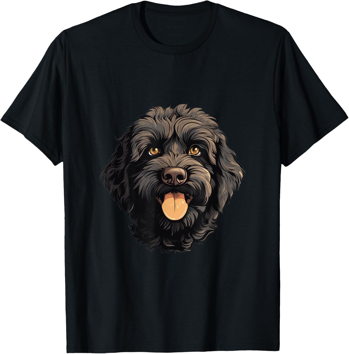 Gift for doodle moms or doodle dads Cute black Labradoodle / Cockapoo puppy -Adults T-Shirt - T-Shirt | Black