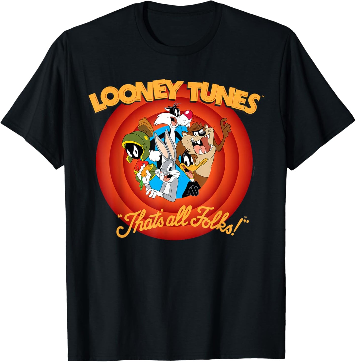 Looney Tunes That's All Folks! Small T-Shirt - T-Shirt | Black