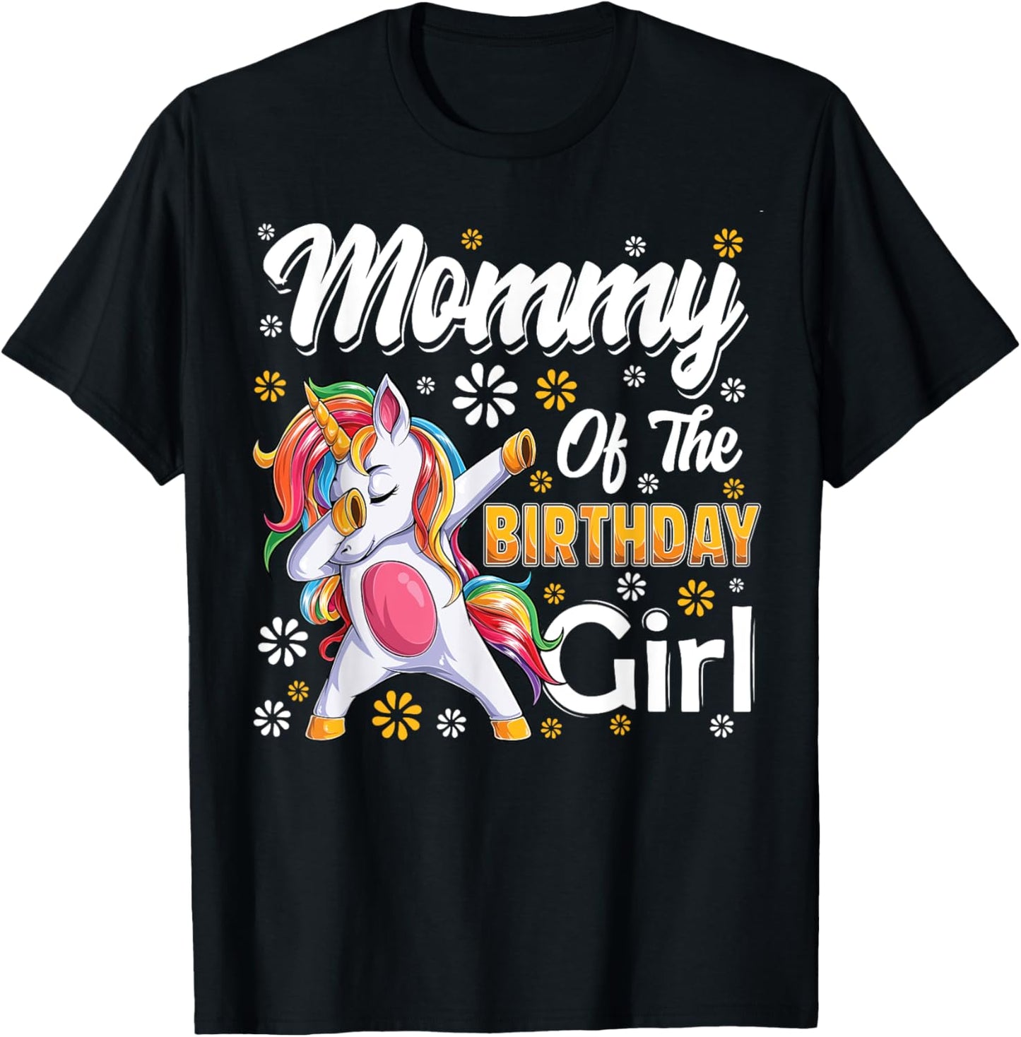 awesome dabbing unicorn birthday Mommy Family Matching T-Shirt - T-Shirt | Black